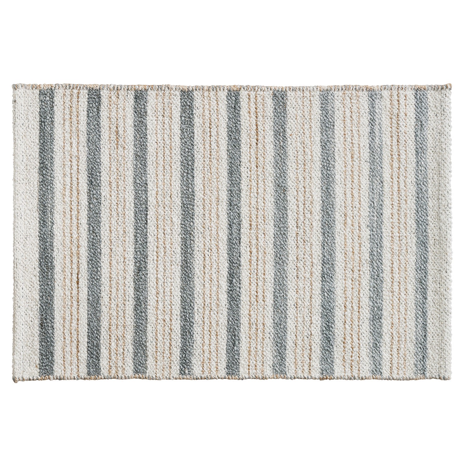 slide 4 of 6, allen + roth Parallel Harmony 2 x 3 (ft) Loomed Natural/Blue Rectangular Indoor Stripe Coastal Throw rug 2, 1 ct