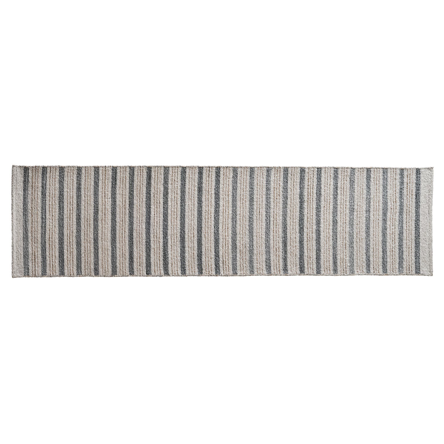 slide 4 of 6, allen + roth Parallel Harmony 2 x 8 (ft) Loomed Natural/Blue Rectangular Indoor Stripe Coastal Runner rug, 1 ct