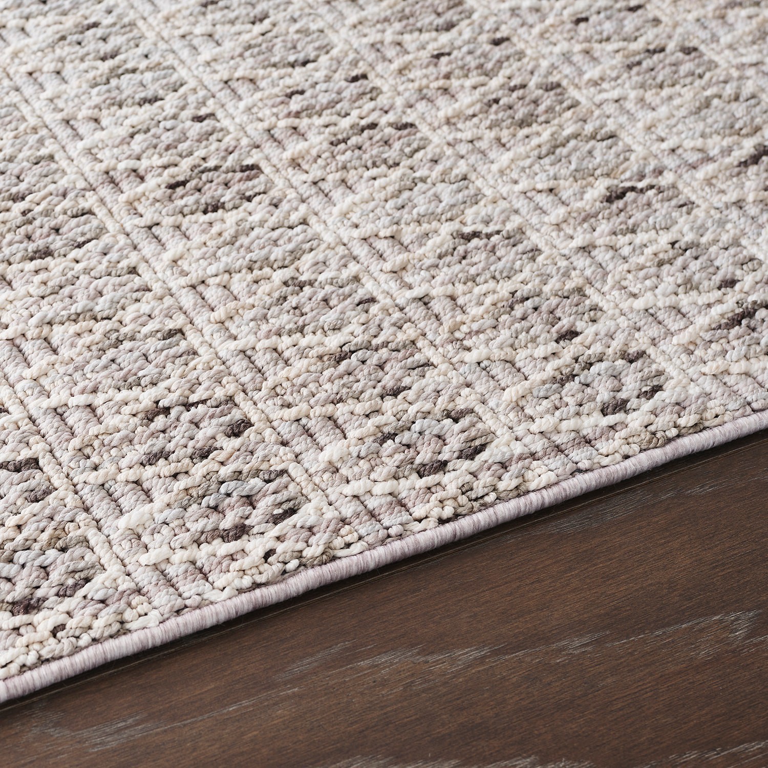 slide 2 of 6, allen + roth Lunar Veil 5 x 7 (ft) Loomed Gray/Beige Rectangular Indoor Geometric Coastal Area rug, 1 ct