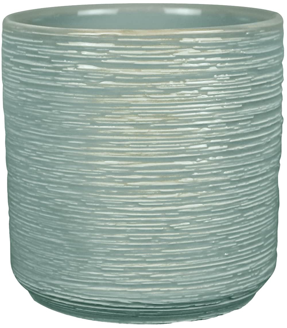 slide 3 of 6, allen + roth Round 4.1-in W x 4.1-in L Green Ceramic Indoor Planter, 1 ct