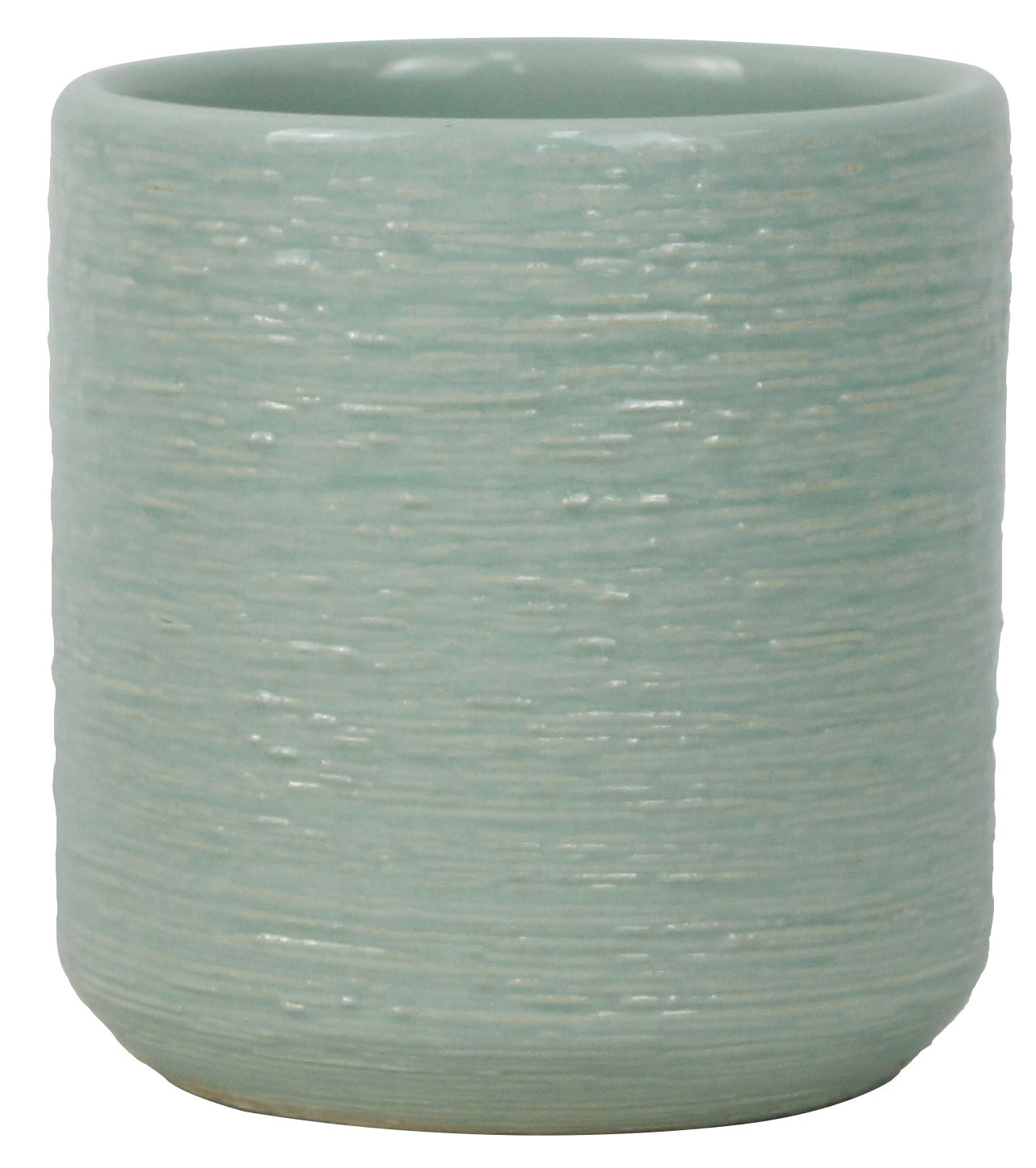 slide 1 of 6, allen + roth Round 4.1-in W x 4.1-in L Green Ceramic Indoor Planter, 1 ct