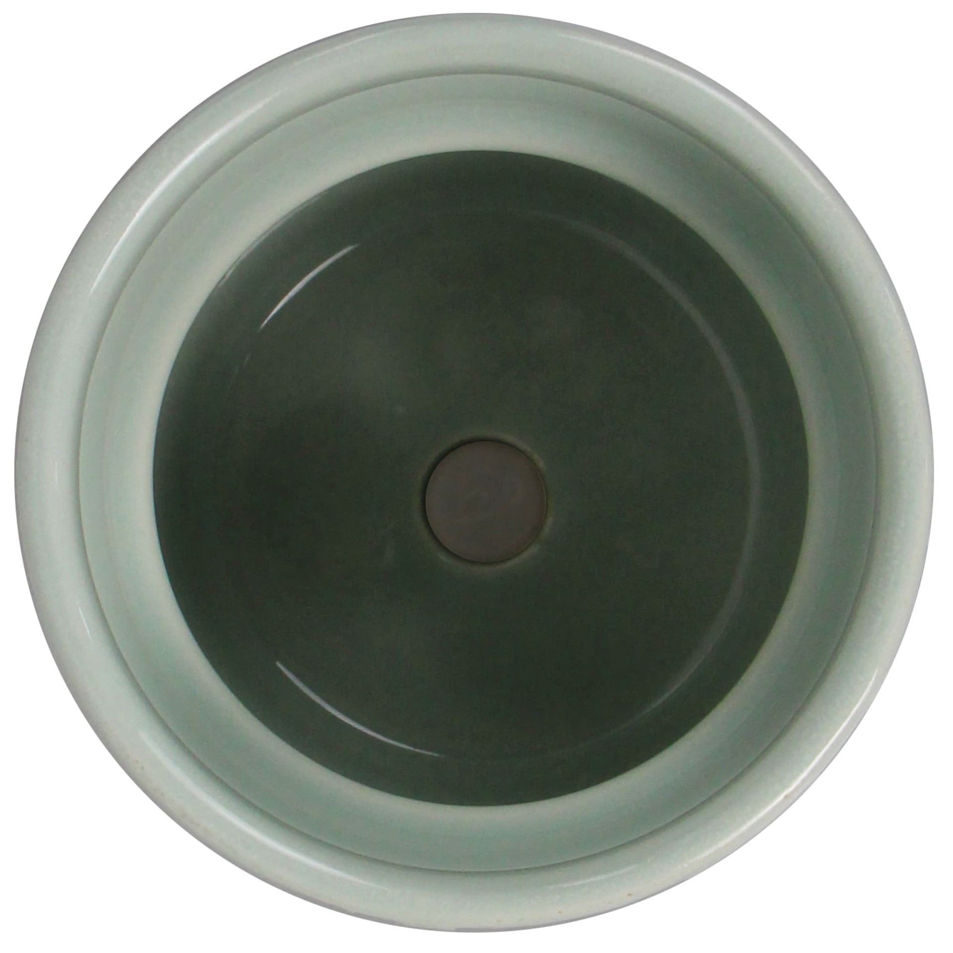 slide 4 of 6, allen + roth Round 4.1-in W x 4.1-in L Green Ceramic Indoor Planter, 1 ct