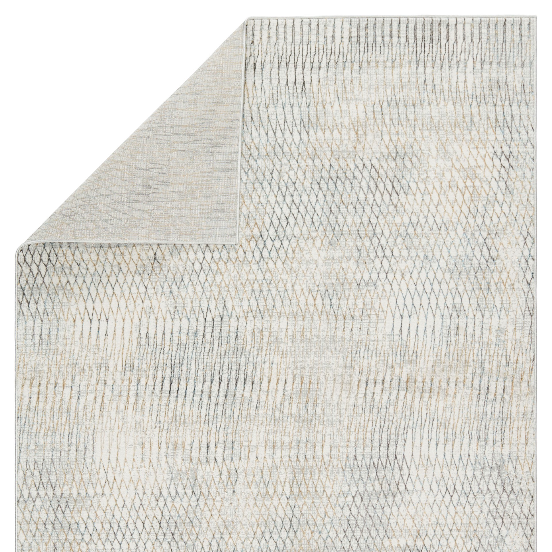 slide 2 of 6, Origin 21 Frosted Vision 5 x 8 (ft) Loomed Polyester ivory, gray, gold, light blue, and a hint of dark charcoal Rectangular Indoor Abstract Global Spot Clean Only Pet Friendly Area rug, 1 ct