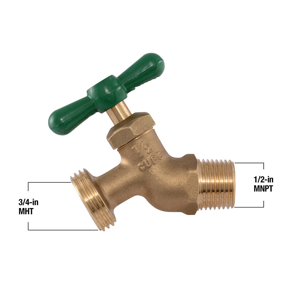 slide 4 of 6, RELIABILT 1/2-in MNPT Brass Multi turn Hose bibb, 1 ct