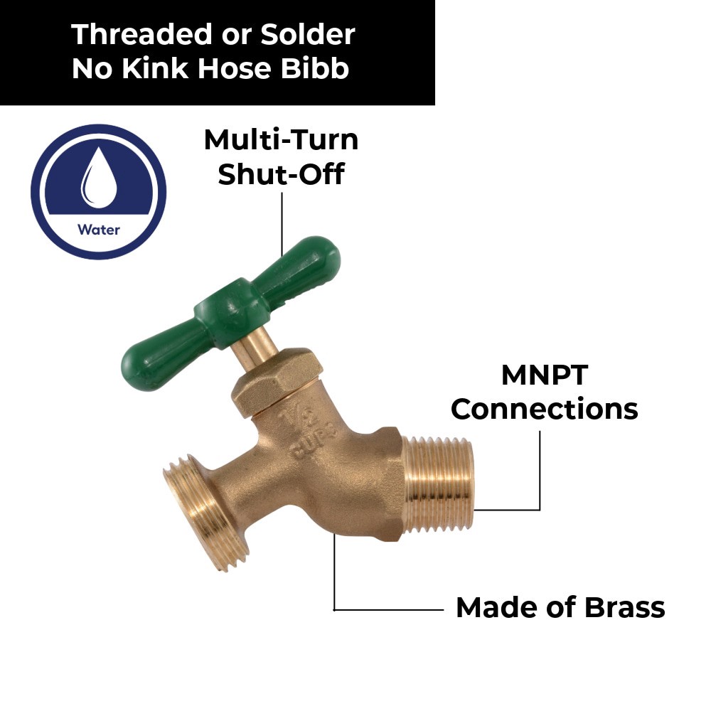 slide 6 of 6, RELIABILT 1/2-in MNPT Brass Multi turn Hose bibb, 1 ct