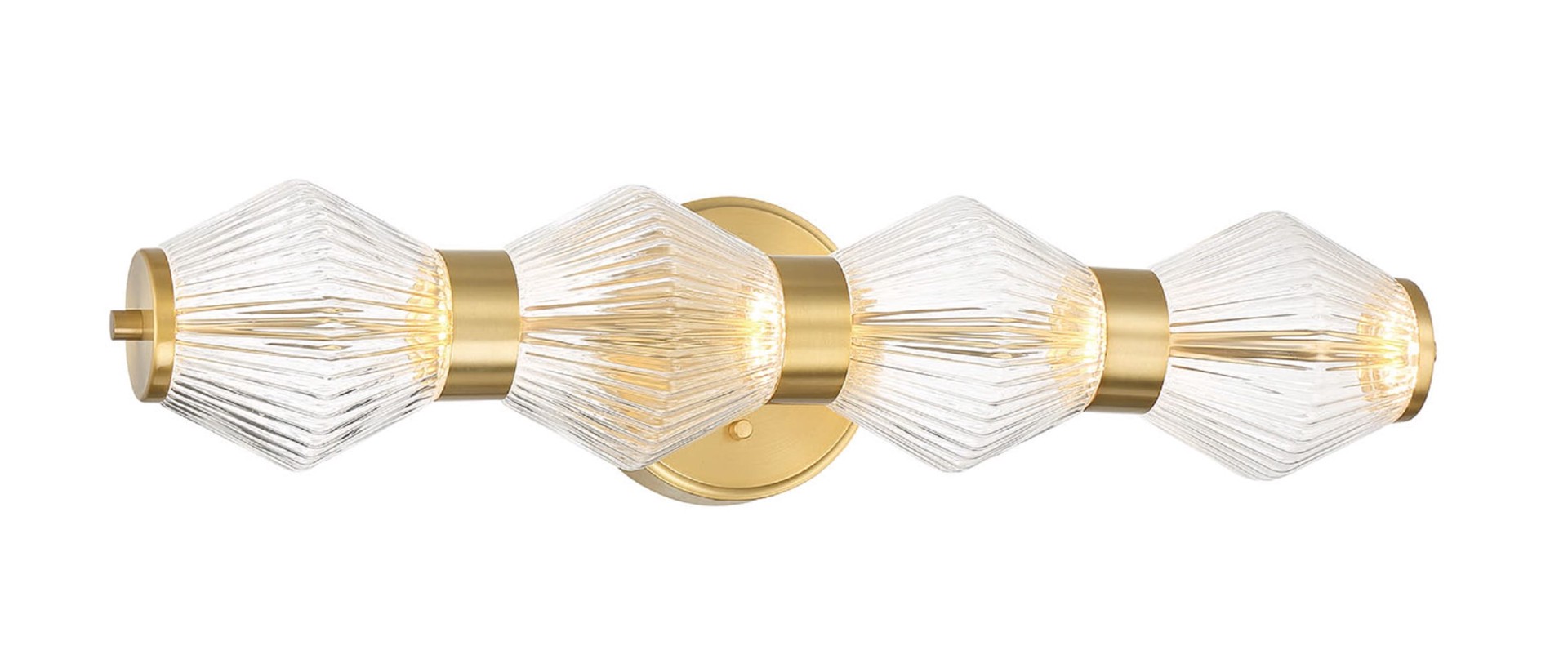 slide 1 of 6, allen + roth Monett 21.6-in 4 -Light Brushed Gold Transitional Vanity light bar, 1 ct