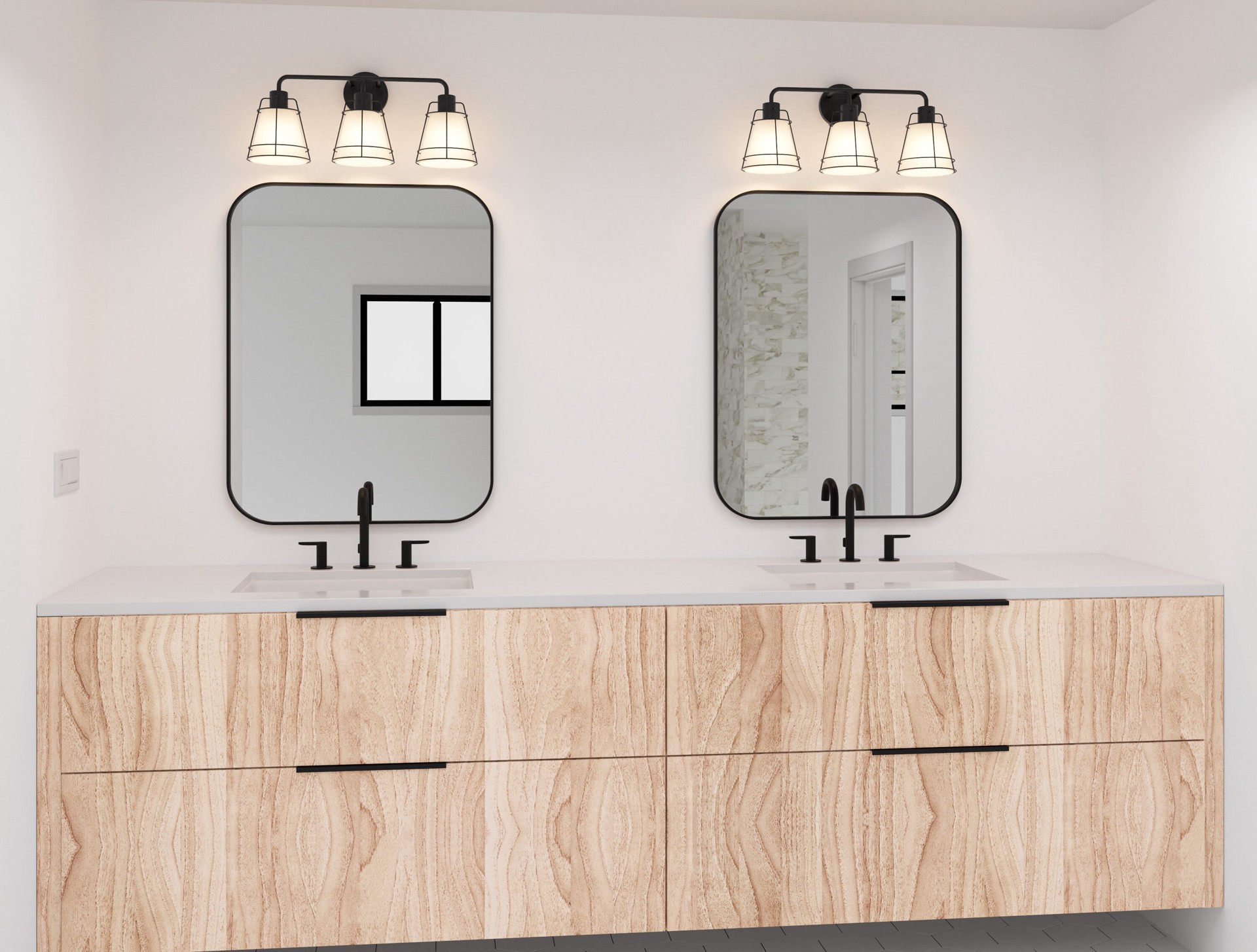 slide 4 of 6, Quoizel Valencia 22-in 3 -Light Matte Black Transitional Vanity light, 1 ct