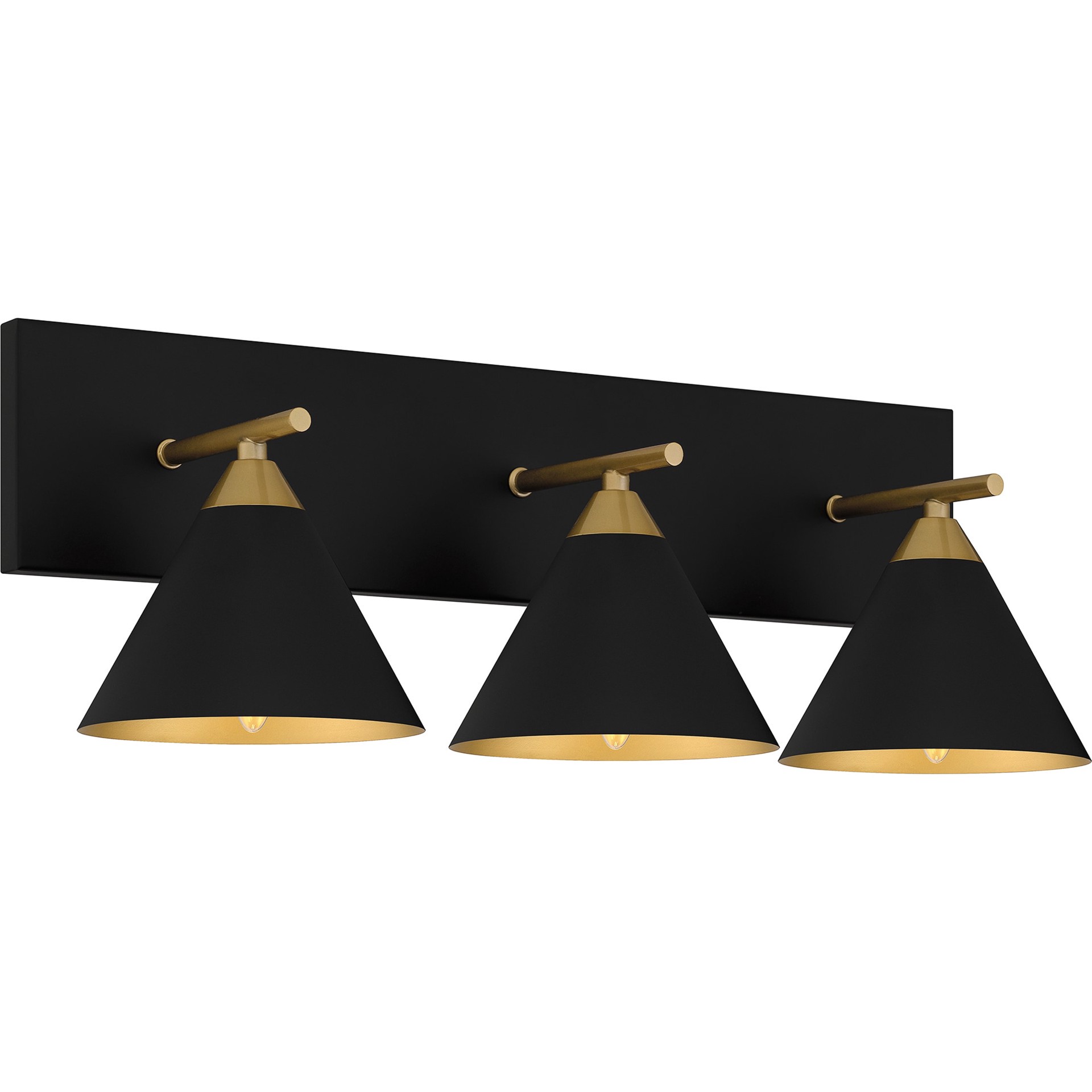 slide 3 of 6, Quoizel Raleigh 22-in 3 -Light Matte Black Modern/contemporary Vanity light, 1 ct