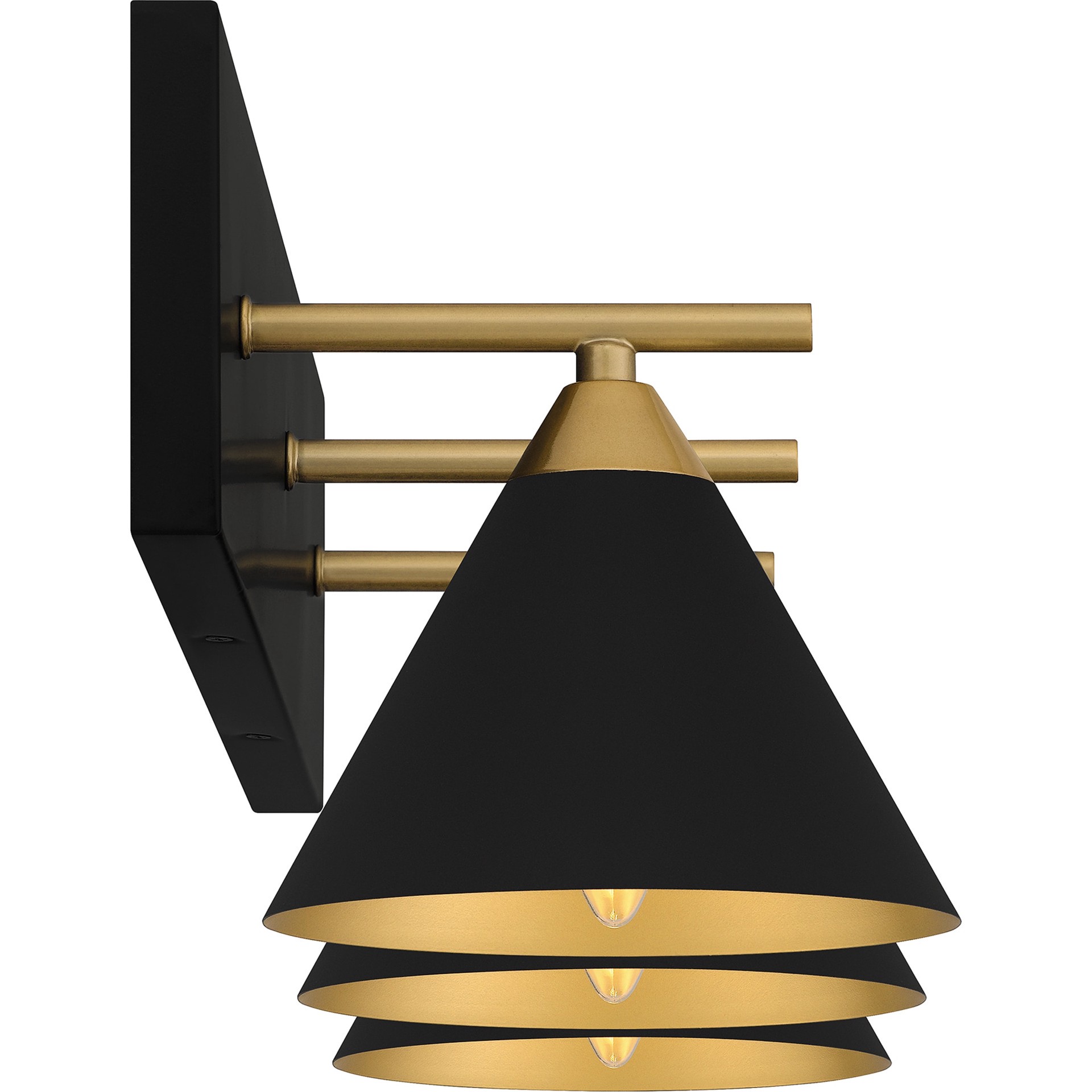 slide 5 of 6, Quoizel Raleigh 22-in 3 -Light Matte Black Modern/contemporary Vanity light, 1 ct