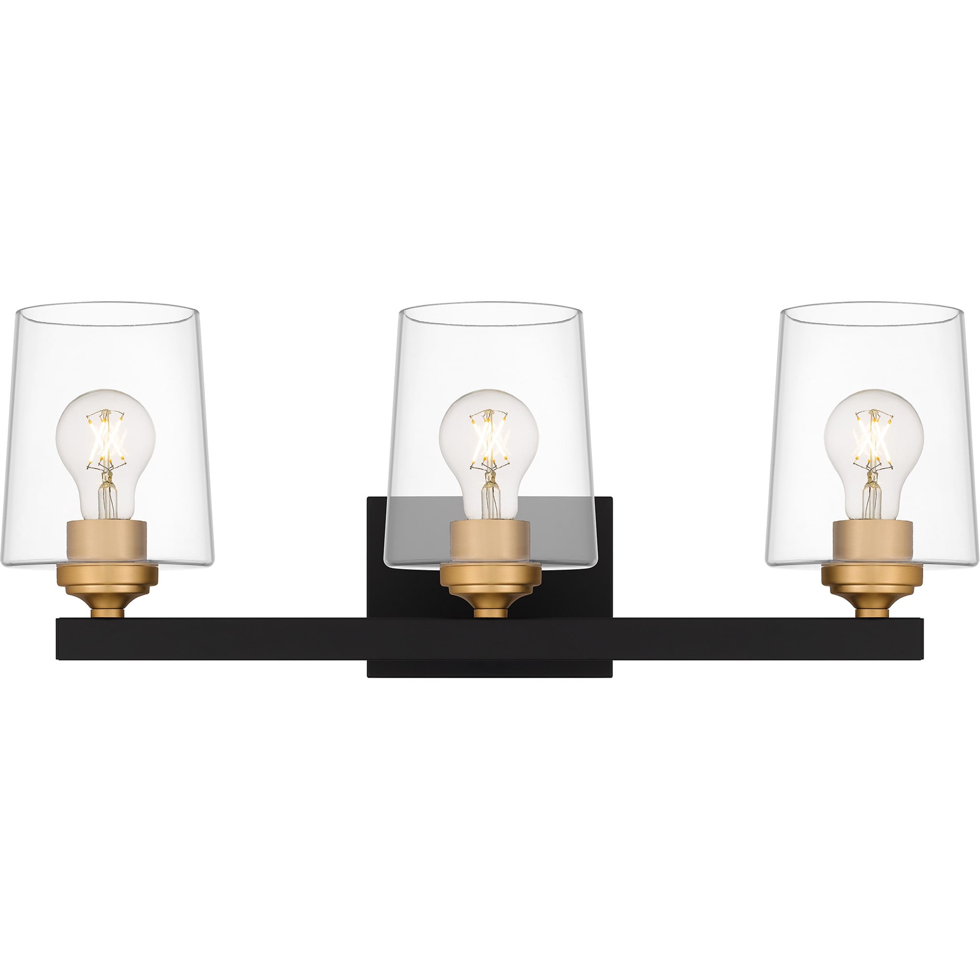 slide 2 of 6, Quoizel Whitlock 23-in 3 -Light Matte Black Modern/contemporary Vanity light, 1 ct
