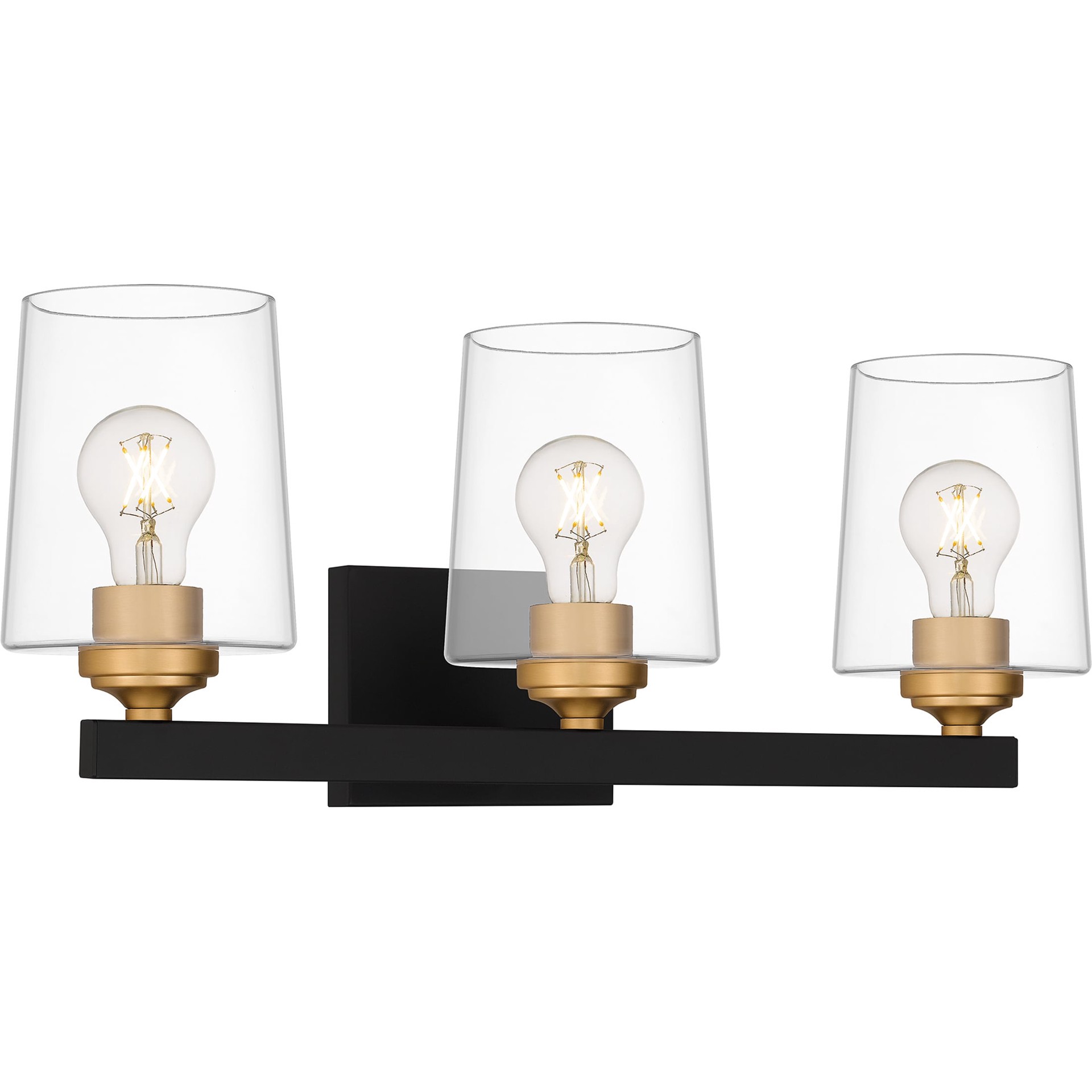 slide 3 of 6, Quoizel Whitlock 23-in 3 -Light Matte Black Modern/contemporary Vanity light, 1 ct