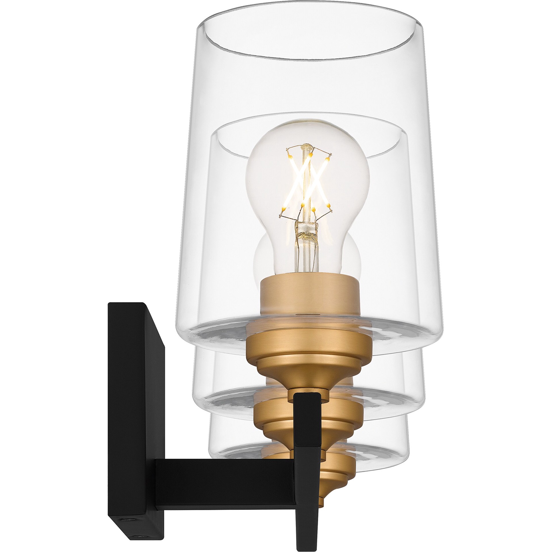 slide 5 of 6, Quoizel Whitlock 23-in 3 -Light Matte Black Modern/contemporary Vanity light, 1 ct