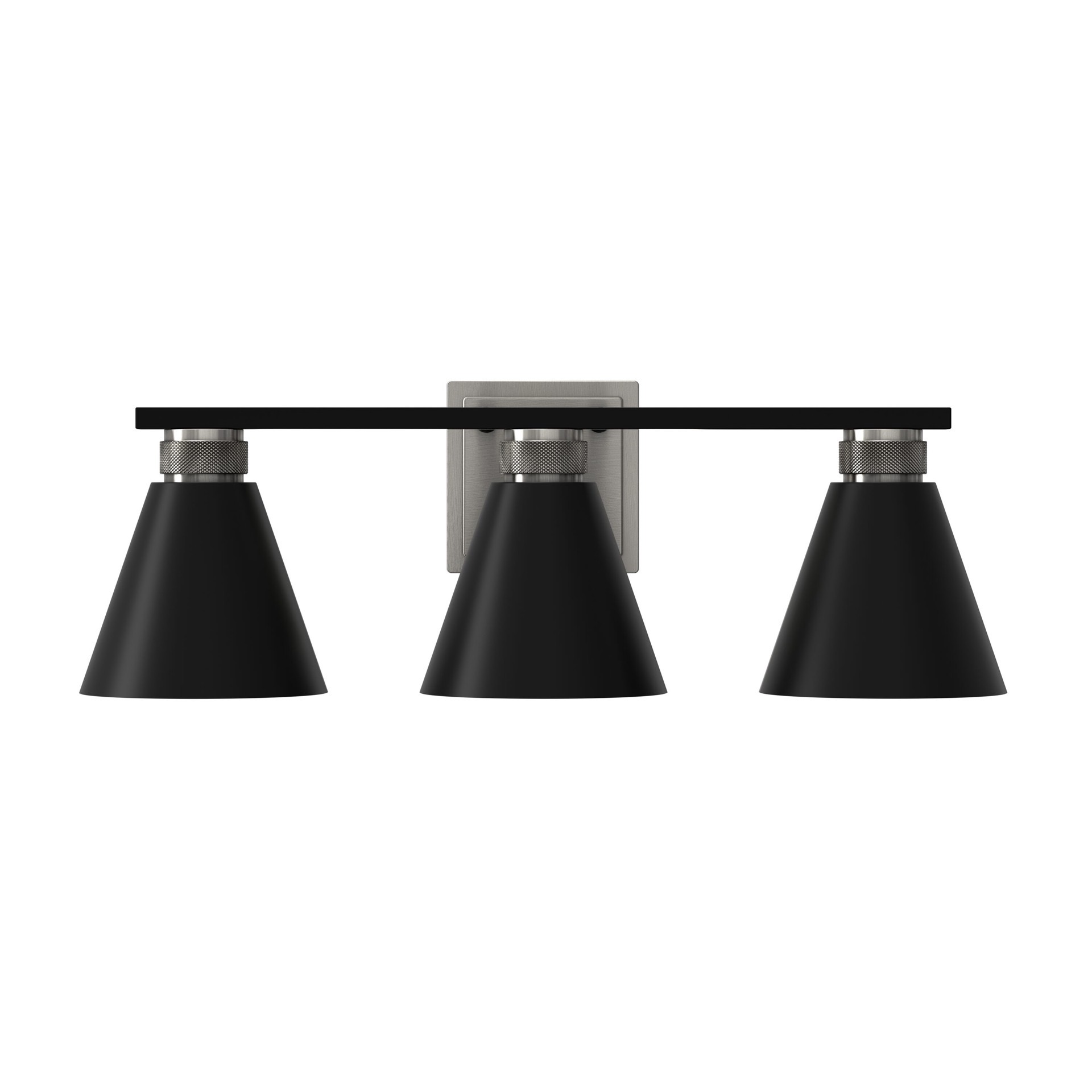 slide 4 of 6, allen + roth Rumford 22-in 3 -Light Black Transitional Vanity light, 1 ct