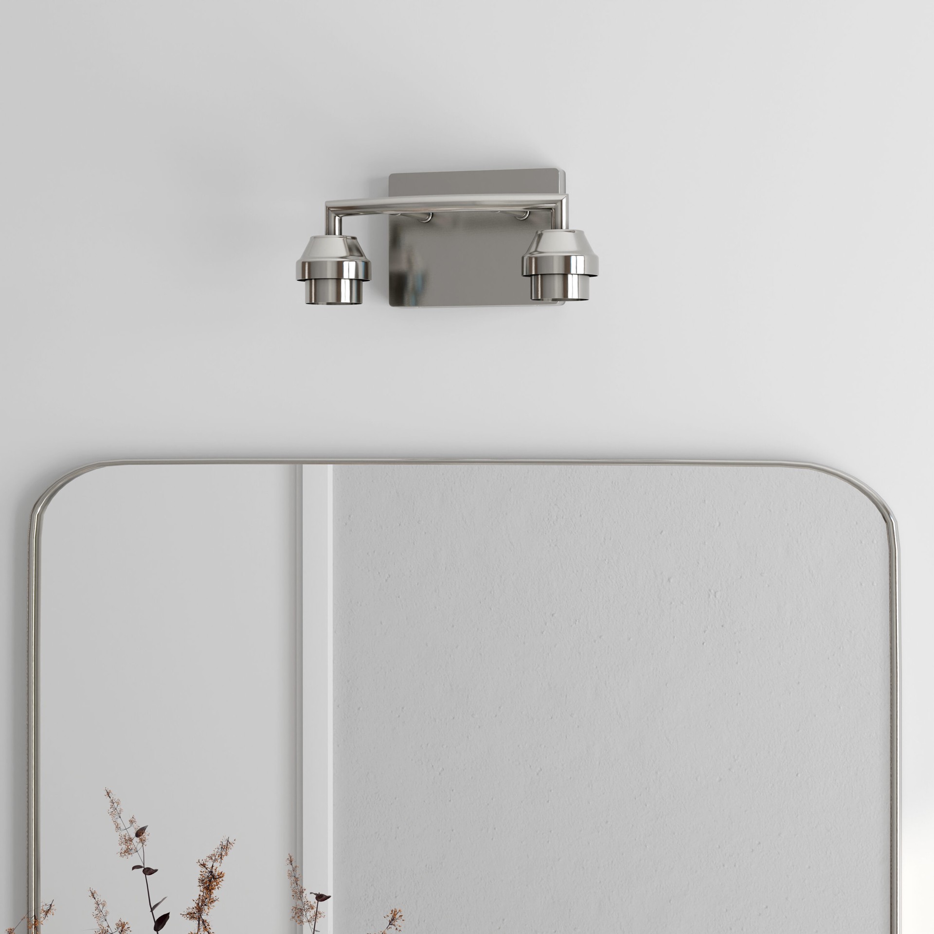 slide 1 of 6, Style Selections Mix and Match 10.62-in 2 -Light Brushed Nickel Transitional Vanity light fitter, 1 ct