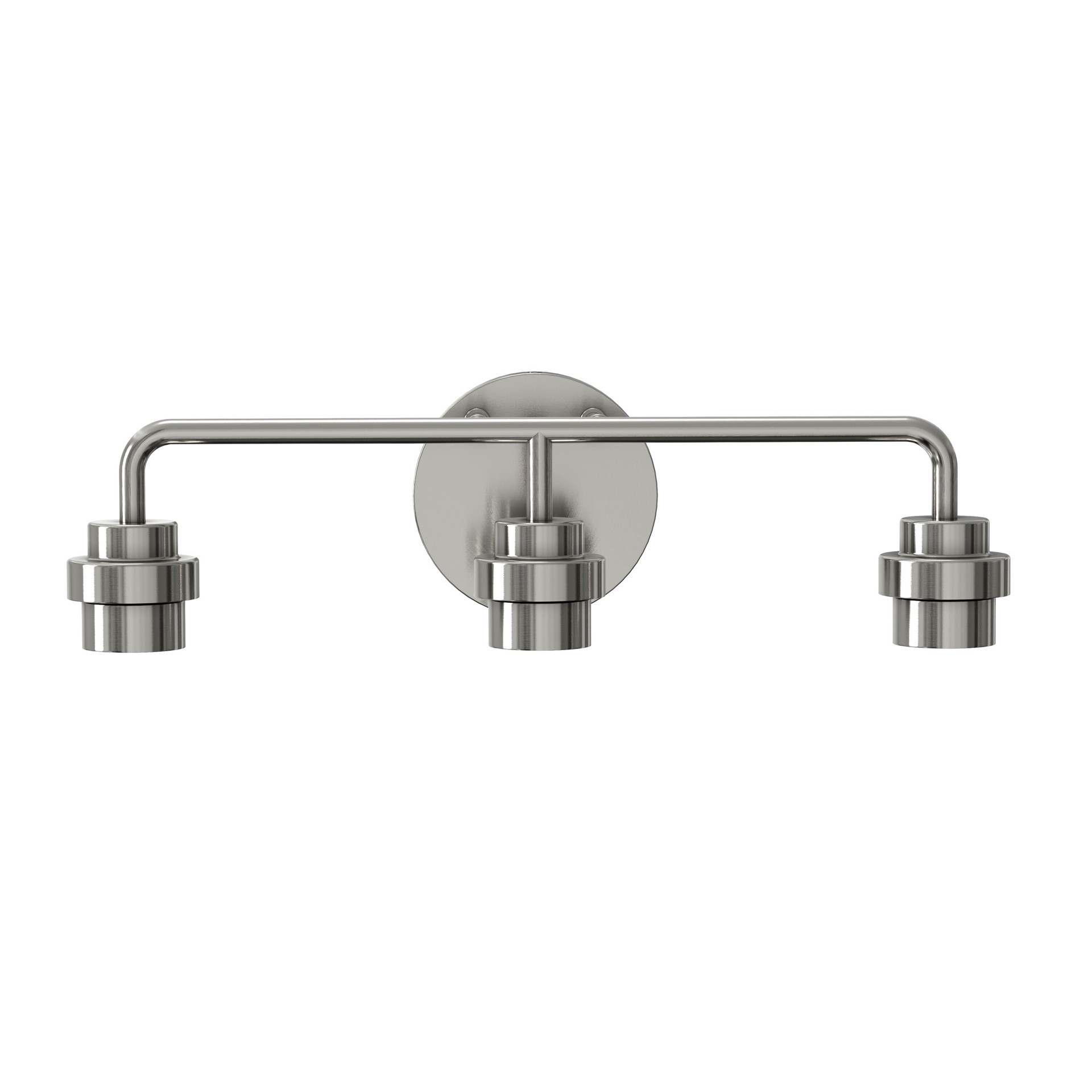 slide 3 of 6, Style Selections Mix and Match 18.5-in 3 -Light Brushed Nickel Transitional Vanity light fitter, 1 ct
