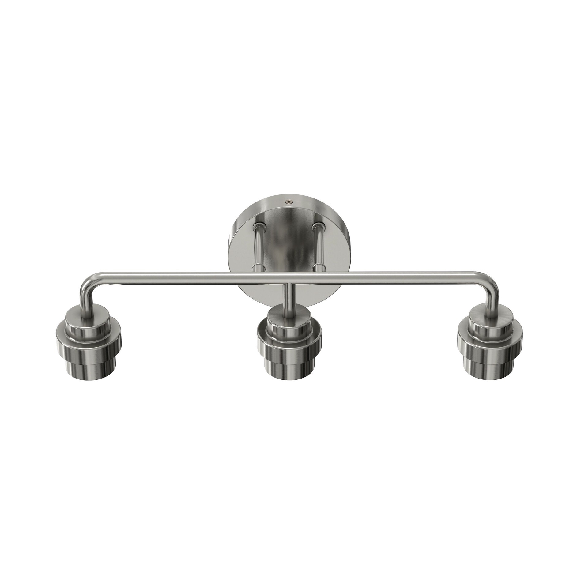 slide 6 of 6, Style Selections Mix and Match 18.5-in 3 -Light Brushed Nickel Transitional Vanity light fitter, 1 ct