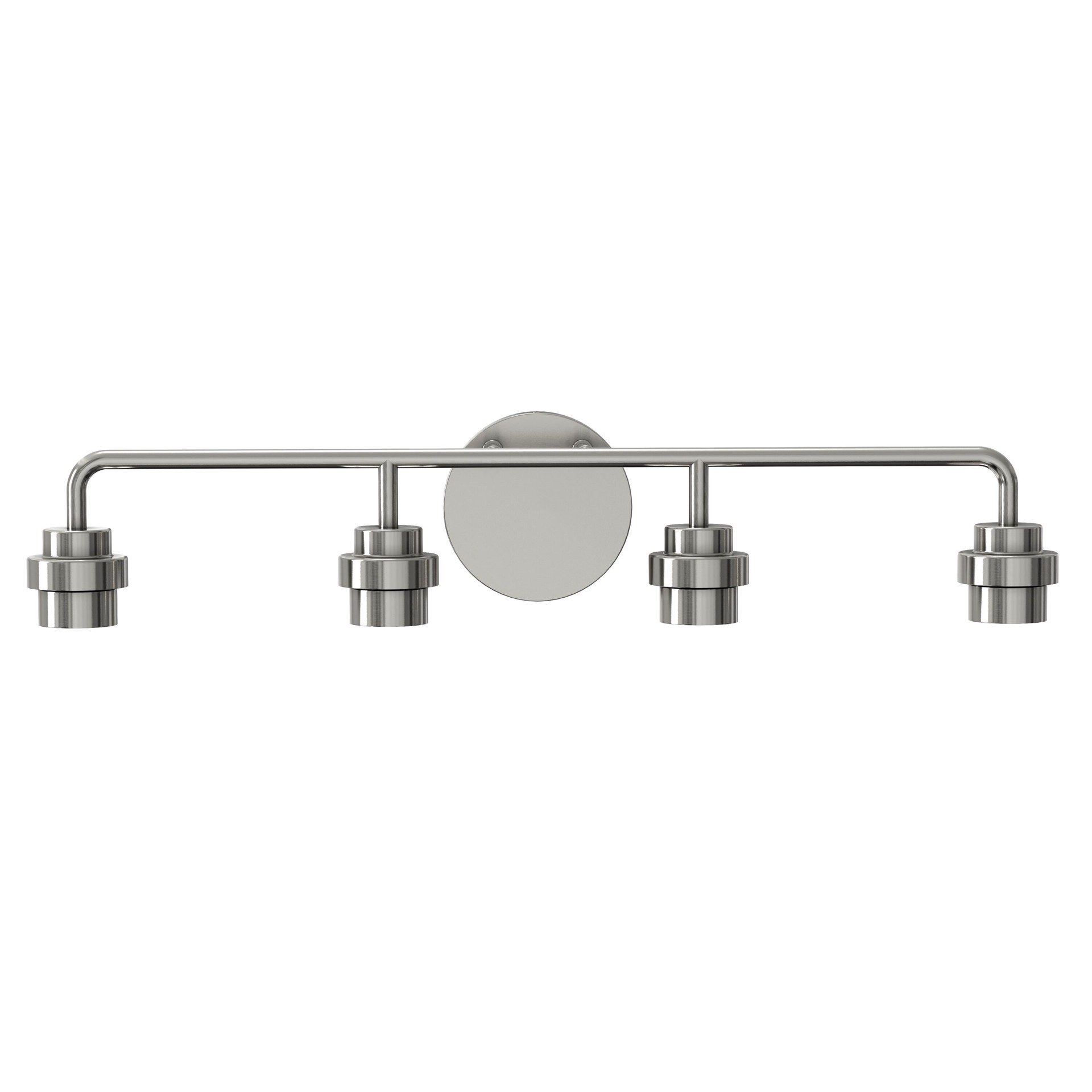 slide 3 of 6, Style Selections Mix and Match 26.5-in 4 -Light Brushed Nickel Transitional Vanity light fitter, 1 ct