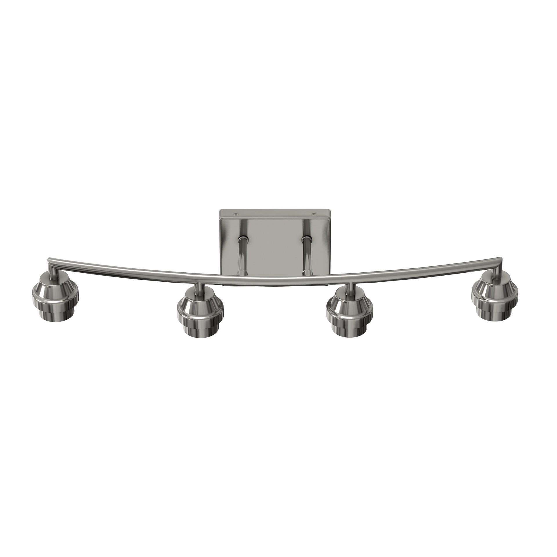slide 6 of 6, Style Selections Mix and Match 26.75-in 4 Light Brushed Nickel Transitional Bathroom Vanity light fitter, 1 ct