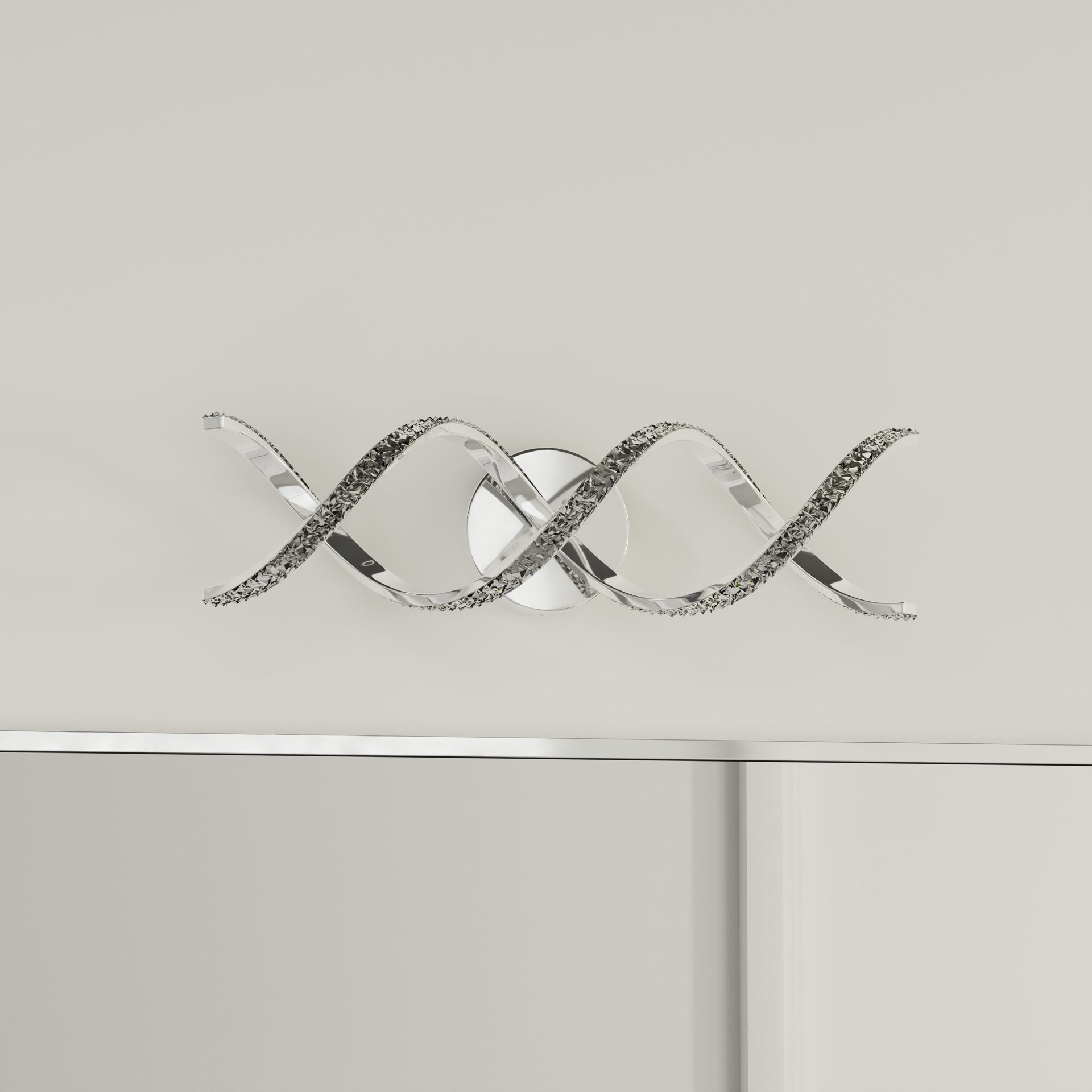 slide 1 of 6, allen + roth Toccoa 22.06-in 2 -Light Chrome Integrated LED Modern/contemporary Vanity light, 1 ct