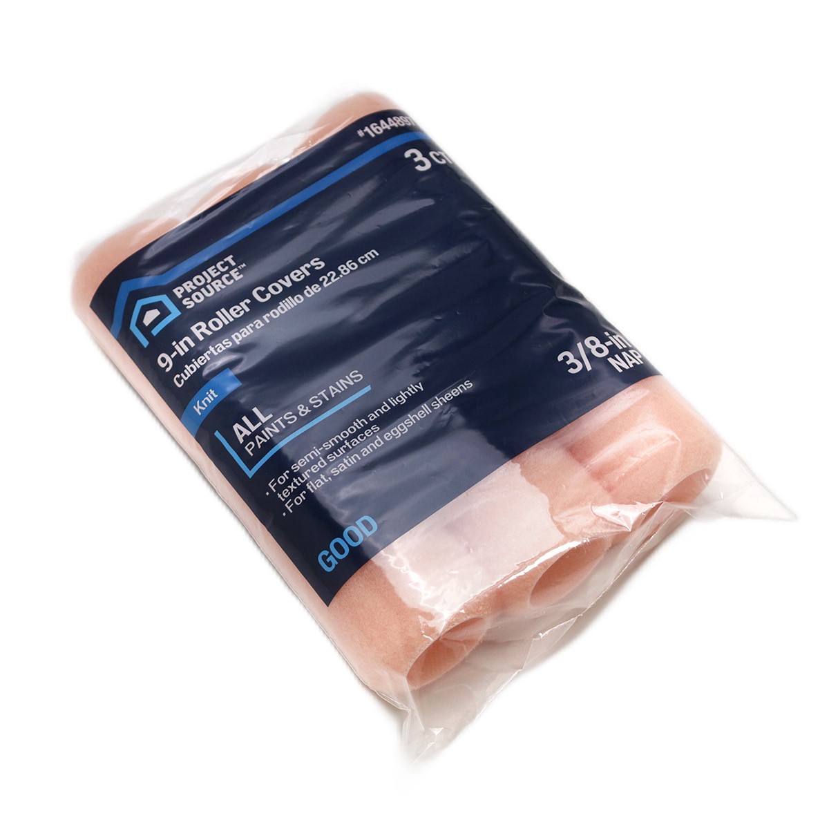 slide 3 of 6, Project Source 3 -Pack 9-in x 3/8-in Nap Standard Knit Paint Roller Cover, 1 ct