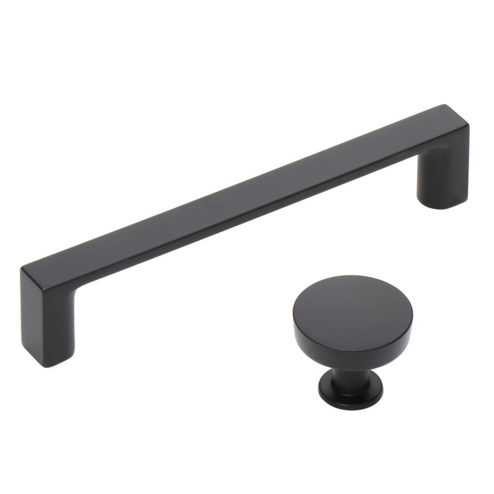 slide 3 of 6, Origin 21 VERO 1-1/4-in Matte Black Round Casual Cabinet Knob 6 -Pack, 1 ct