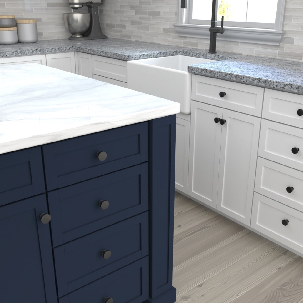 slide 4 of 6, Origin 21 VERO 1-1/4-in Matte Black Round Casual Cabinet Knob 6 -Pack, 1 ct