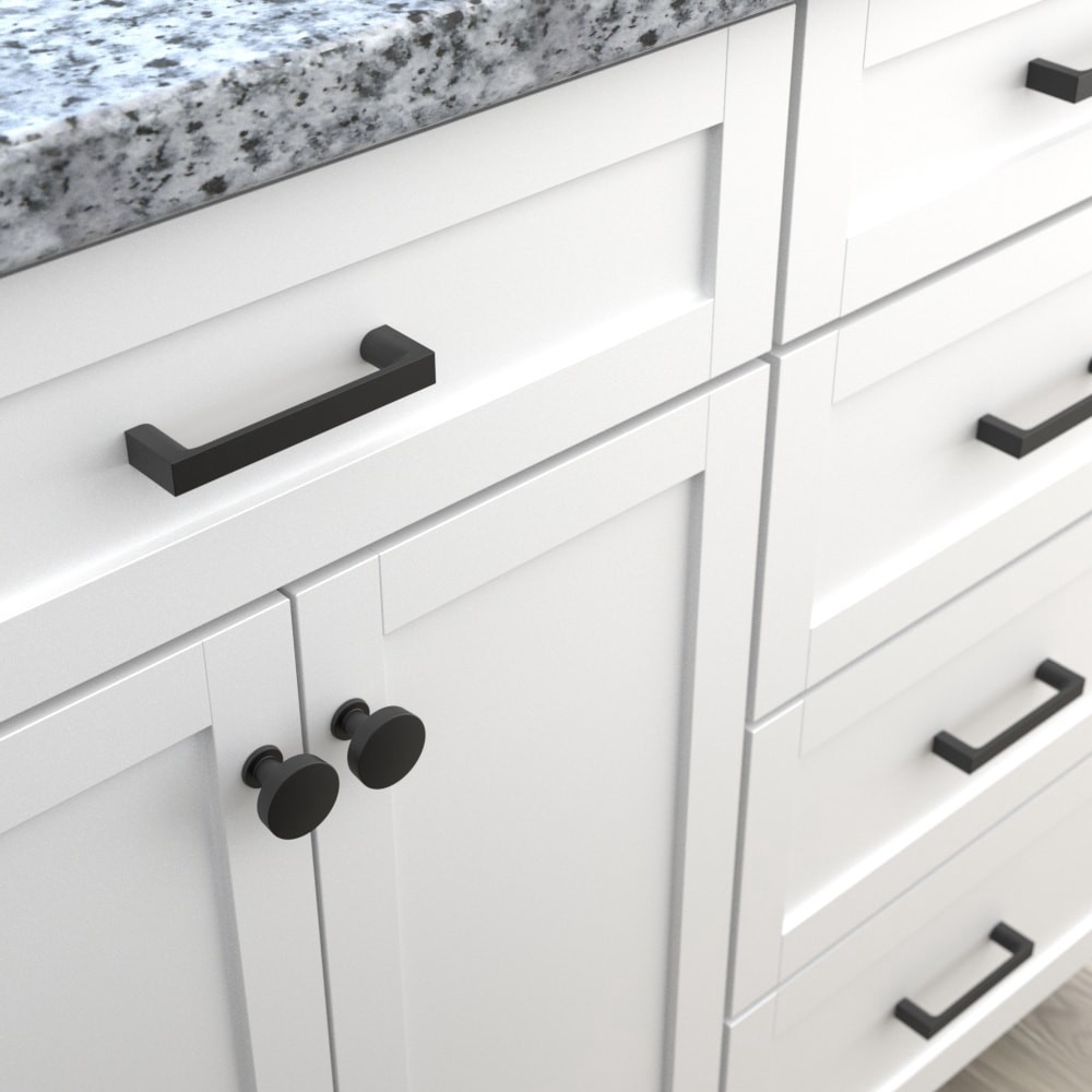 slide 5 of 6, Origin 21 VERO 1-1/4-in Matte Black Round Casual Cabinet Knob 6 -Pack, 1 ct