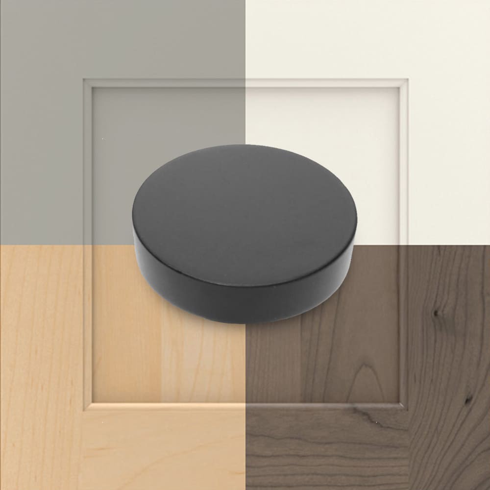 slide 6 of 6, Origin 21 VERO 1-1/4-in Matte Black Round Casual Cabinet Knob 6 -Pack, 1 ct