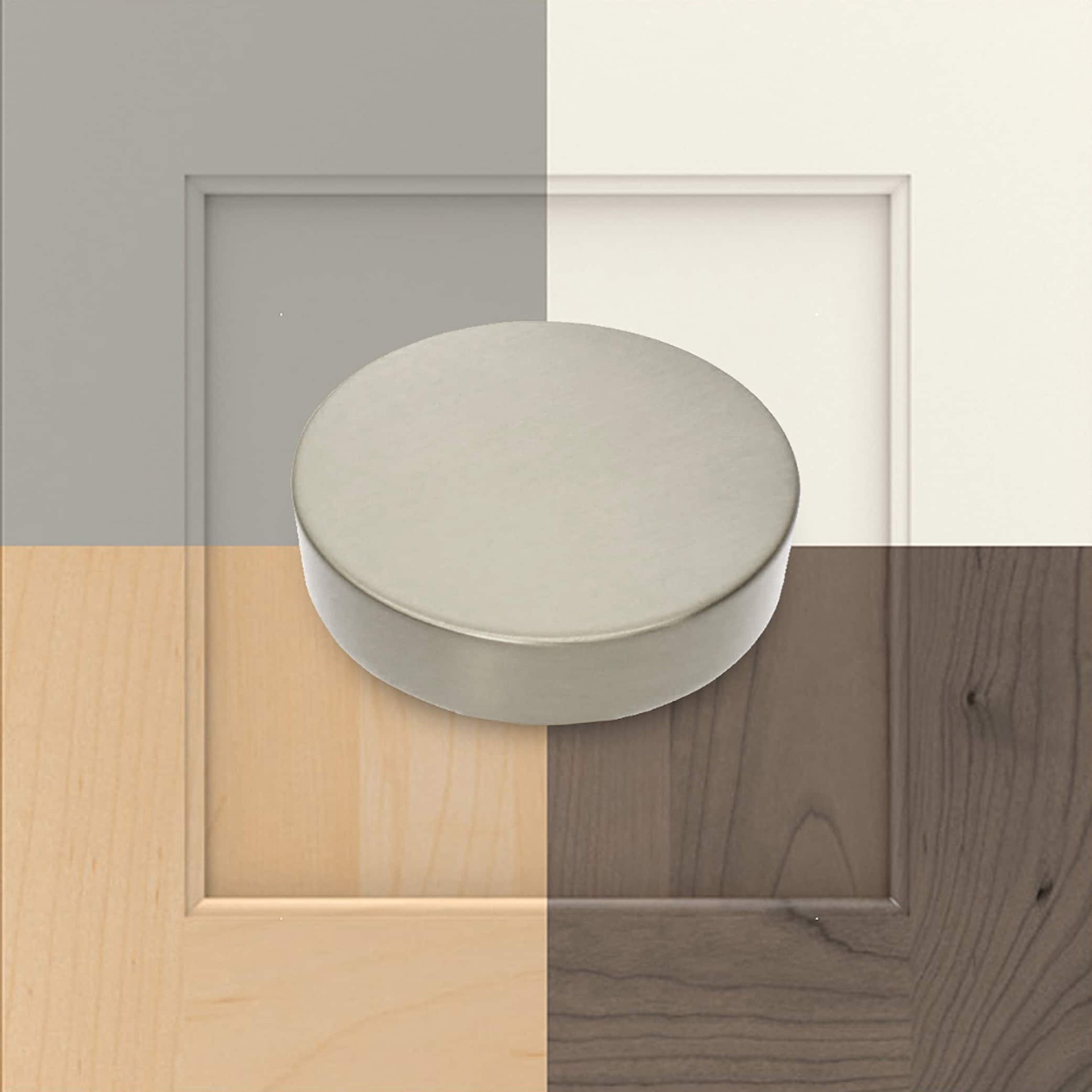 slide 5 of 6, allen + roth HADLEY 1-1/4-in Satin Nickel Round Industrial Cabinet Knob, 1 ct