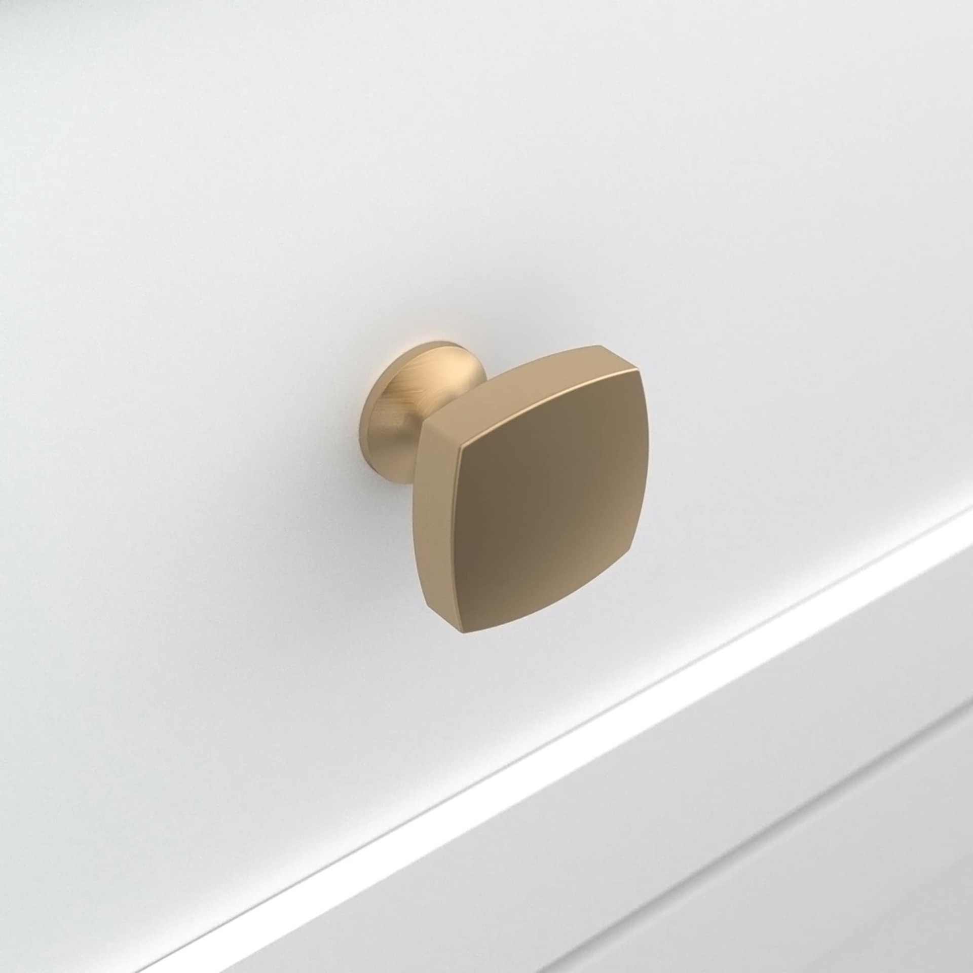 slide 2 of 6, Origin 21 SKYE 1-1/5-in Brushed Gold Square Transitional Cabinet Knob, 1 ct