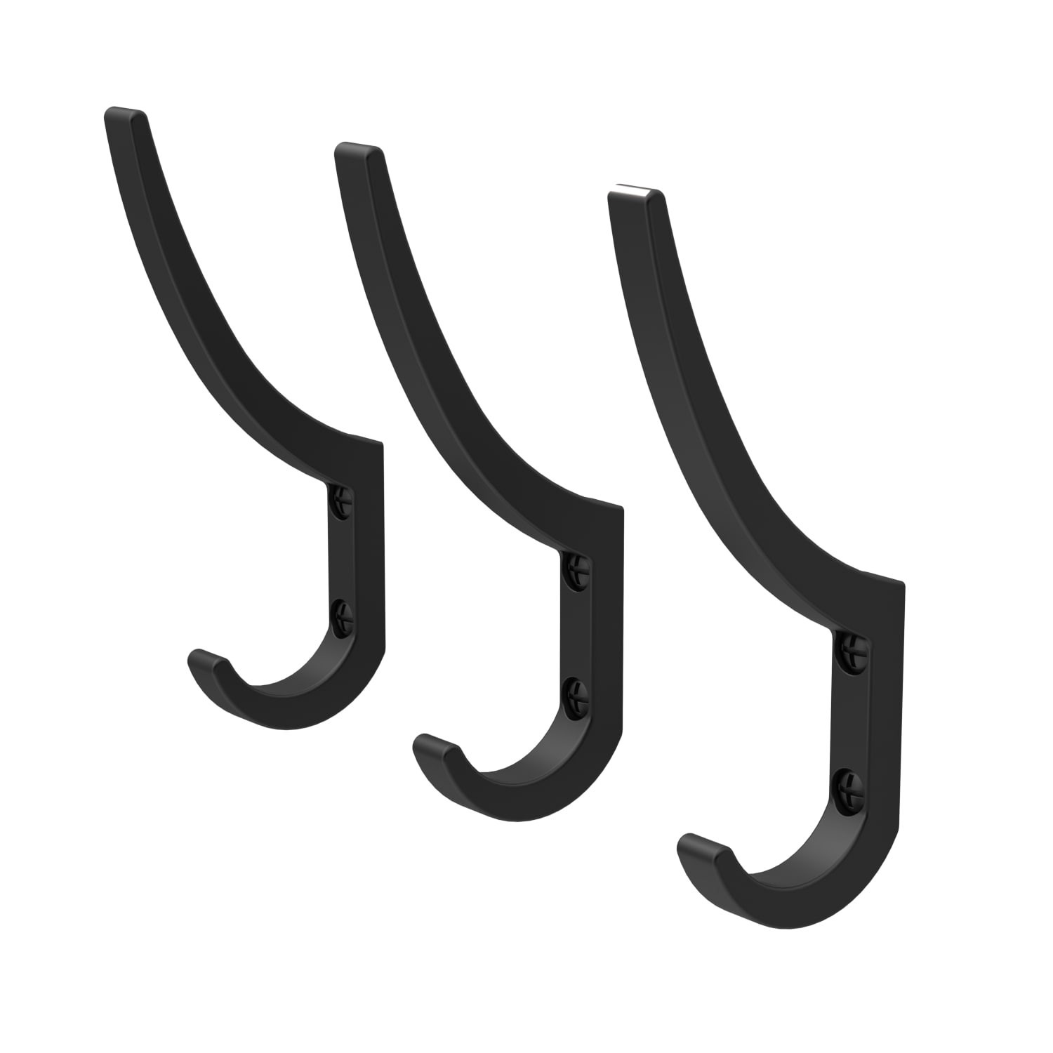 slide 3 of 4, Origin 21 2.26-in Matte Black Zinc Double hook, 1 ct