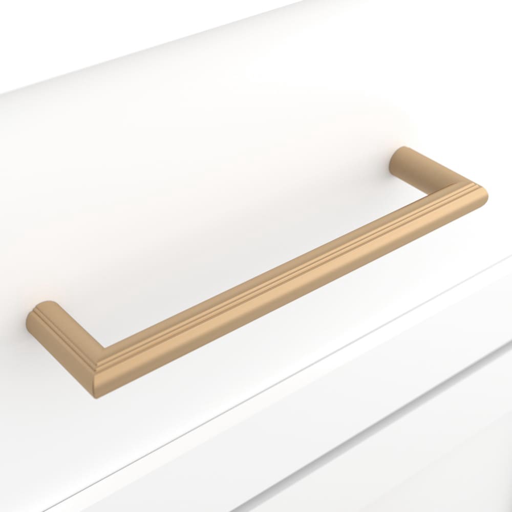 slide 2 of 6, Origin 21 STELLAN 5-1/16-in , 128mm Center to Center Brushed Gold Rectangular Bar Drawer Pull, 1 ct