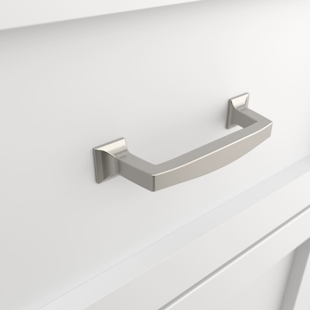 slide 2 of 6, allen + roth BEATRIX 3-in , 76mm Center to Center Satin Nickel Arch Handle Drawer Pull, 1 ct