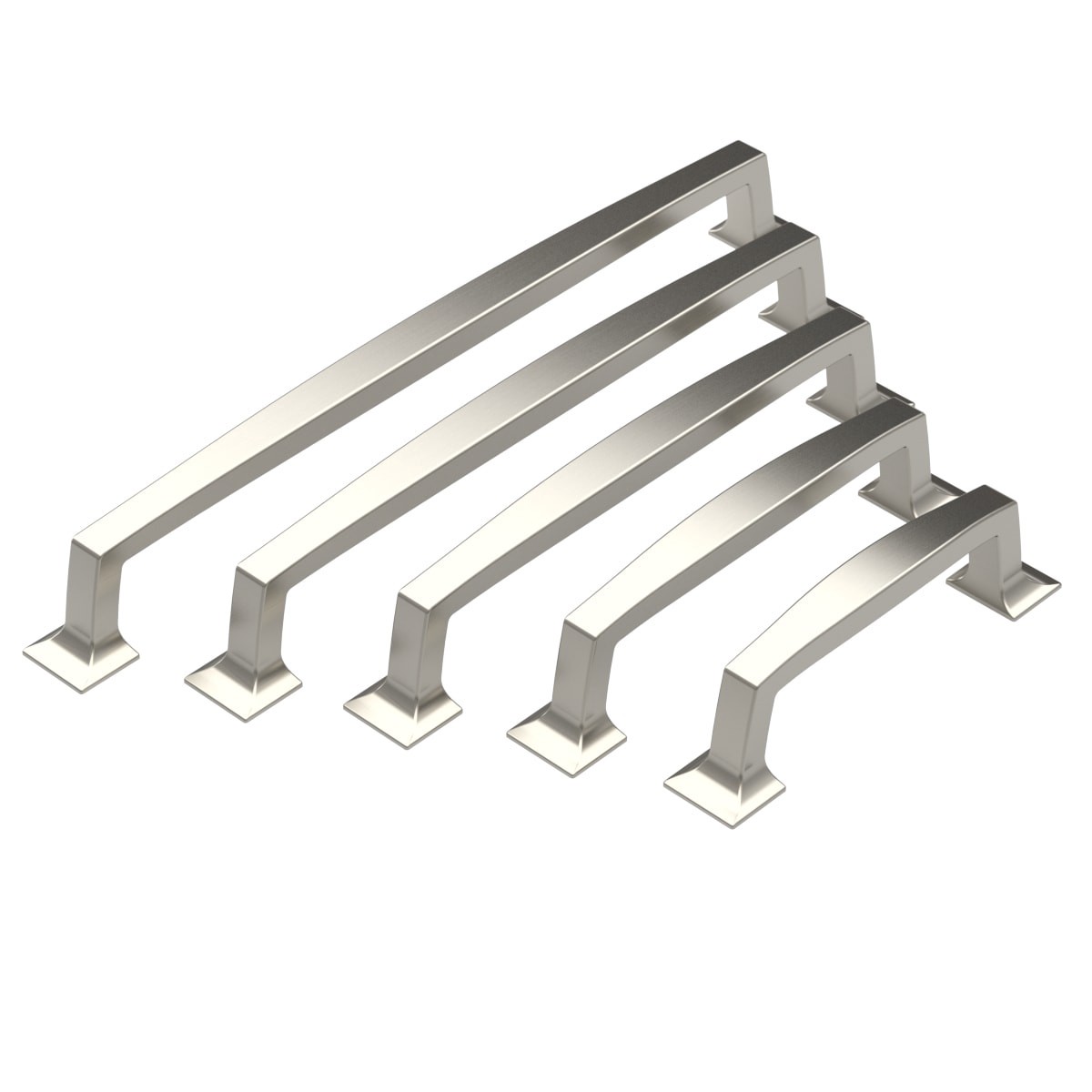 slide 5 of 6, allen + roth BEATRIX 3-in , 76mm Center to Center Satin Nickel Arch Handle Drawer Pull, 1 ct