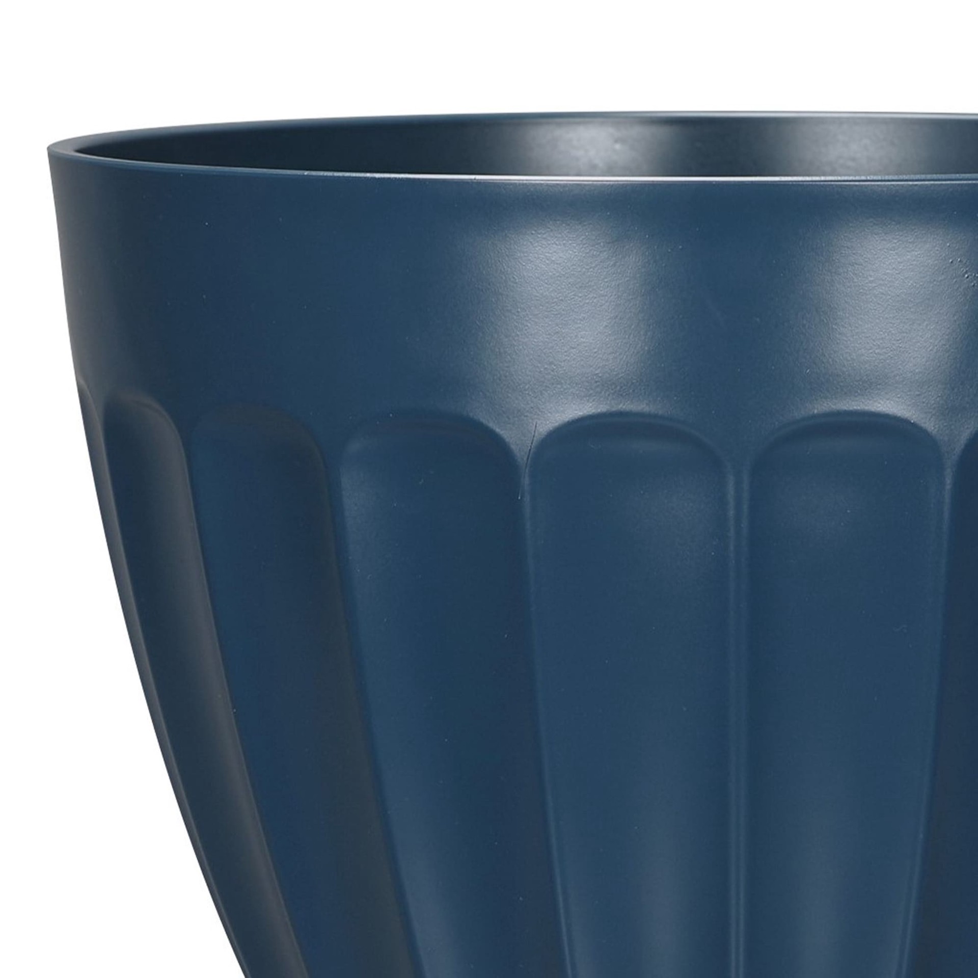 slide 5 of 6, allen + roth Round 15.16-in W x 15.16-in L Blue Recycled plastic Indoor/Outdoor Planter, 1 ct