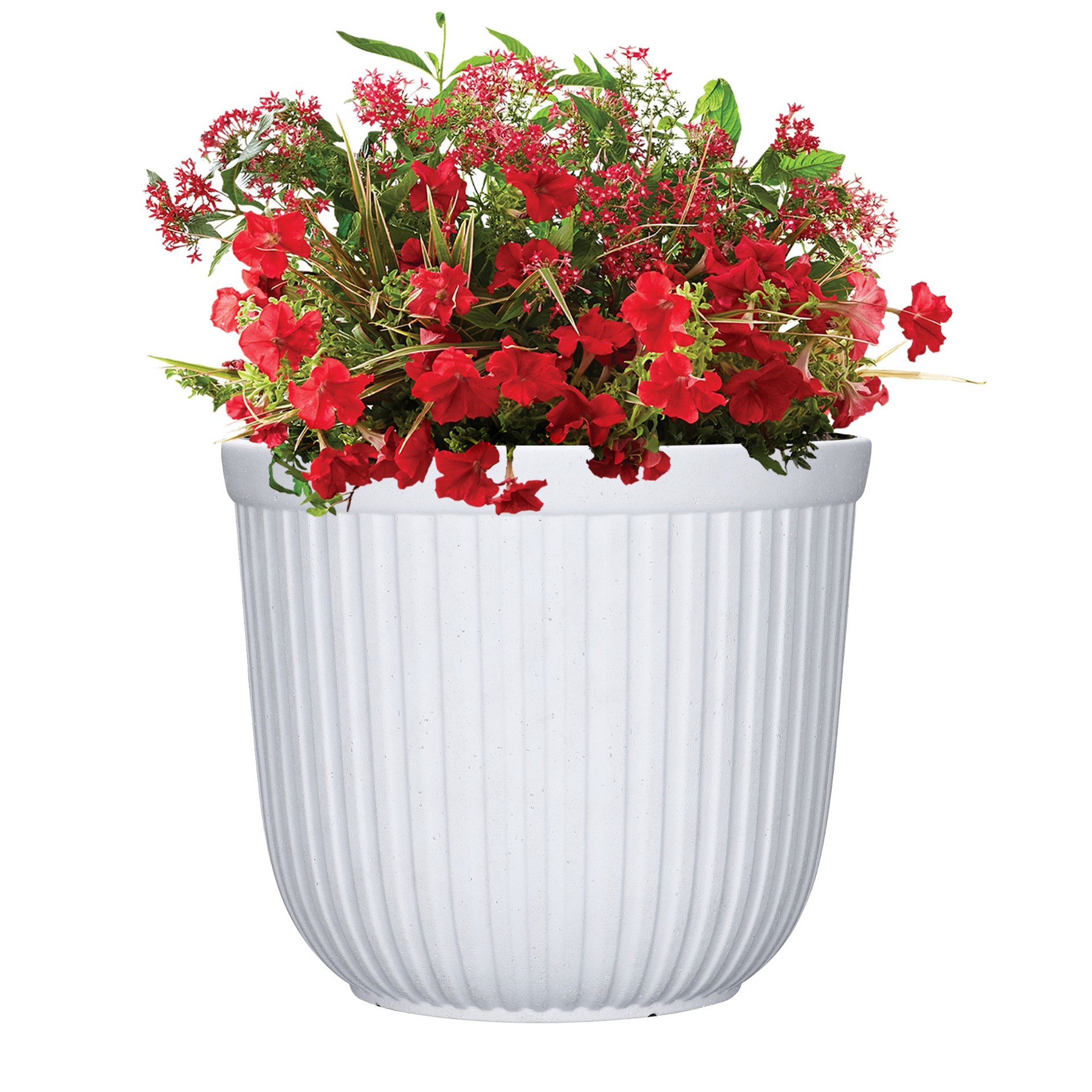 slide 3 of 6, Origin 21 Round 16.54-in W x 16.54-in L White Recycled plastic Indoor/Outdoor Planter, 1 ct