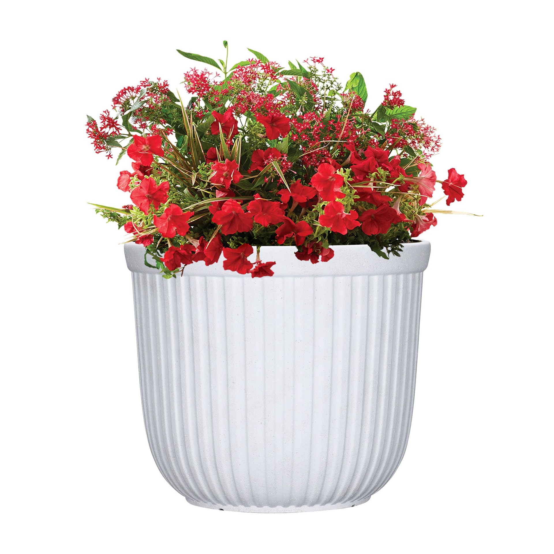 slide 3 of 6, Origin 21 Round 13.03-in W x 13.03-in L White Recycled plastic Indoor/Outdoor Planter, 1 ct