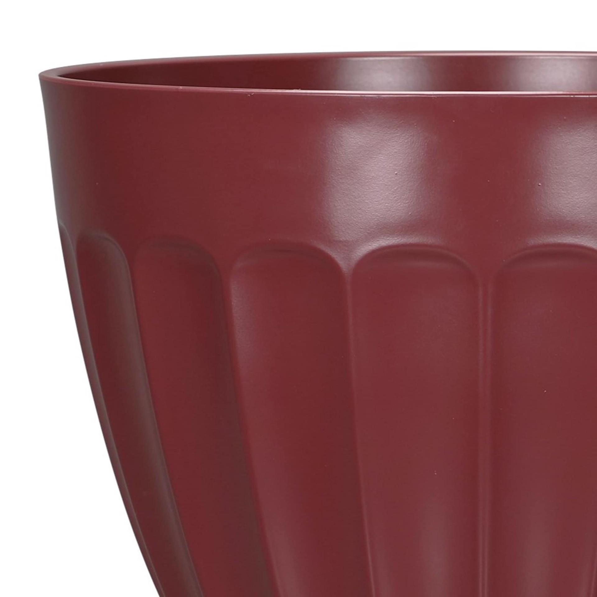 slide 5 of 6, allen + roth Round 15.16-in W x 15.16-in L Red Recycled plastic Indoor/Outdoor Planter, 1 ct