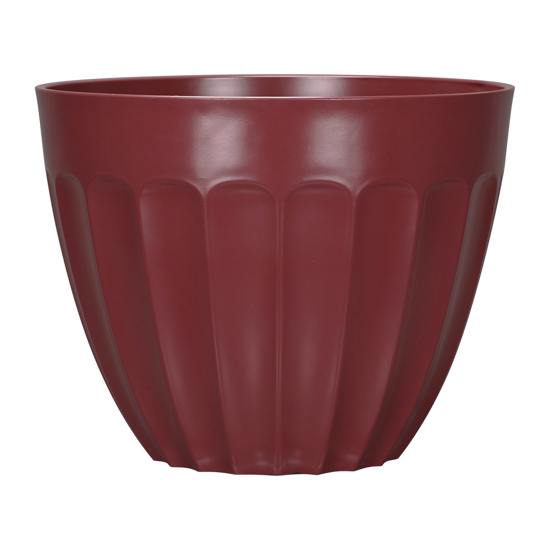 slide 1 of 6, allen + roth Round 15.16-in W x 15.16-in L Red Recycled plastic Indoor/Outdoor Planter, 1 ct