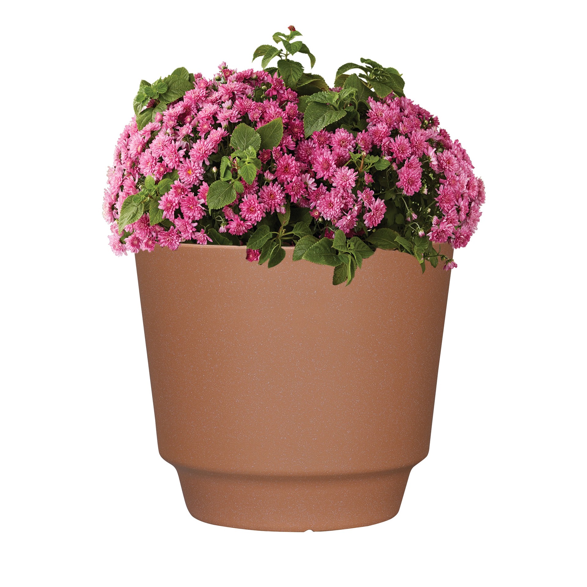 slide 3 of 6, allen + roth Round 15.24-in W x 15.24-in L Orange Recycled plastic Indoor/Outdoor Planter, 1 ct