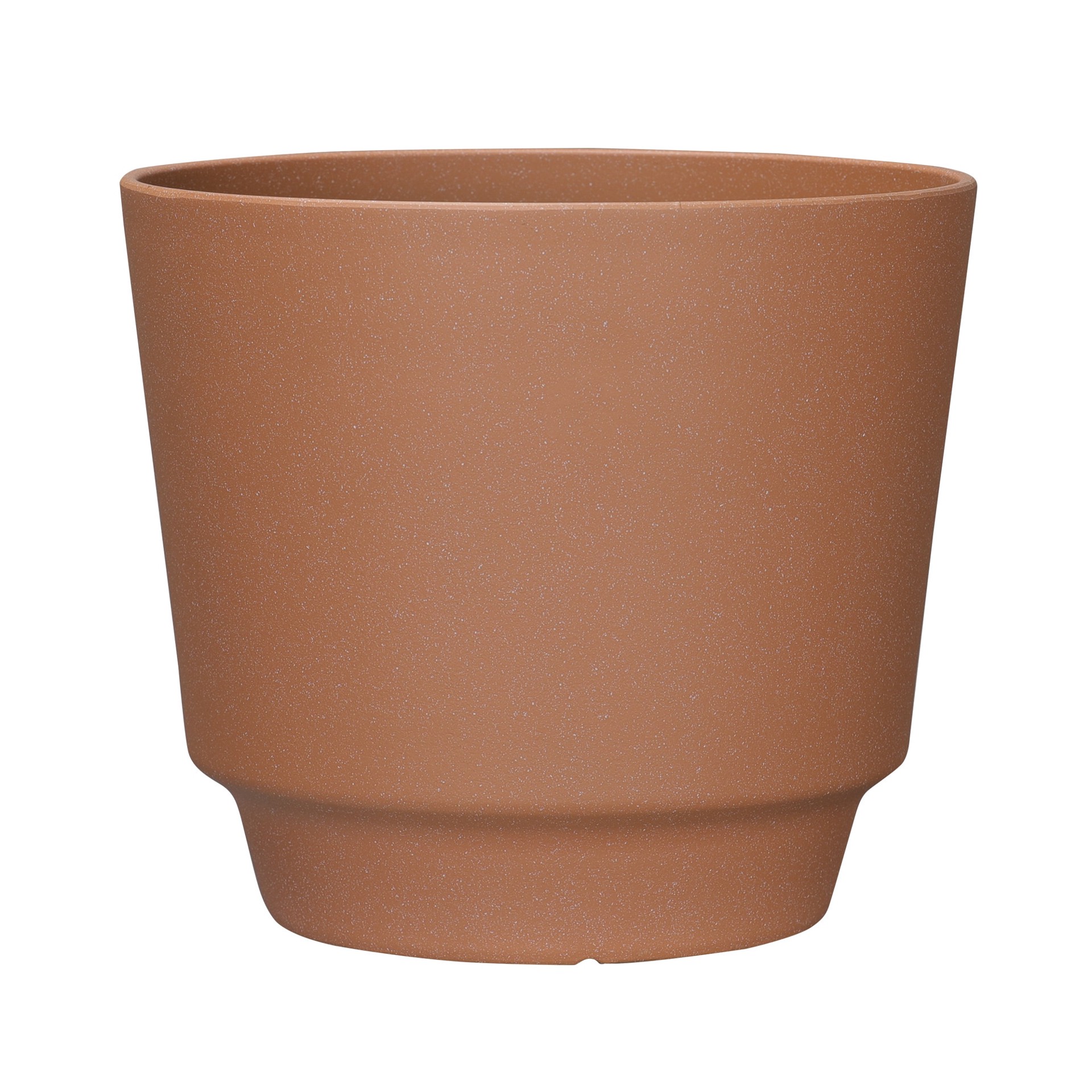 slide 1 of 6, allen + roth Round 15.24-in W x 15.24-in L Orange Recycled plastic Indoor/Outdoor Planter, 1 ct