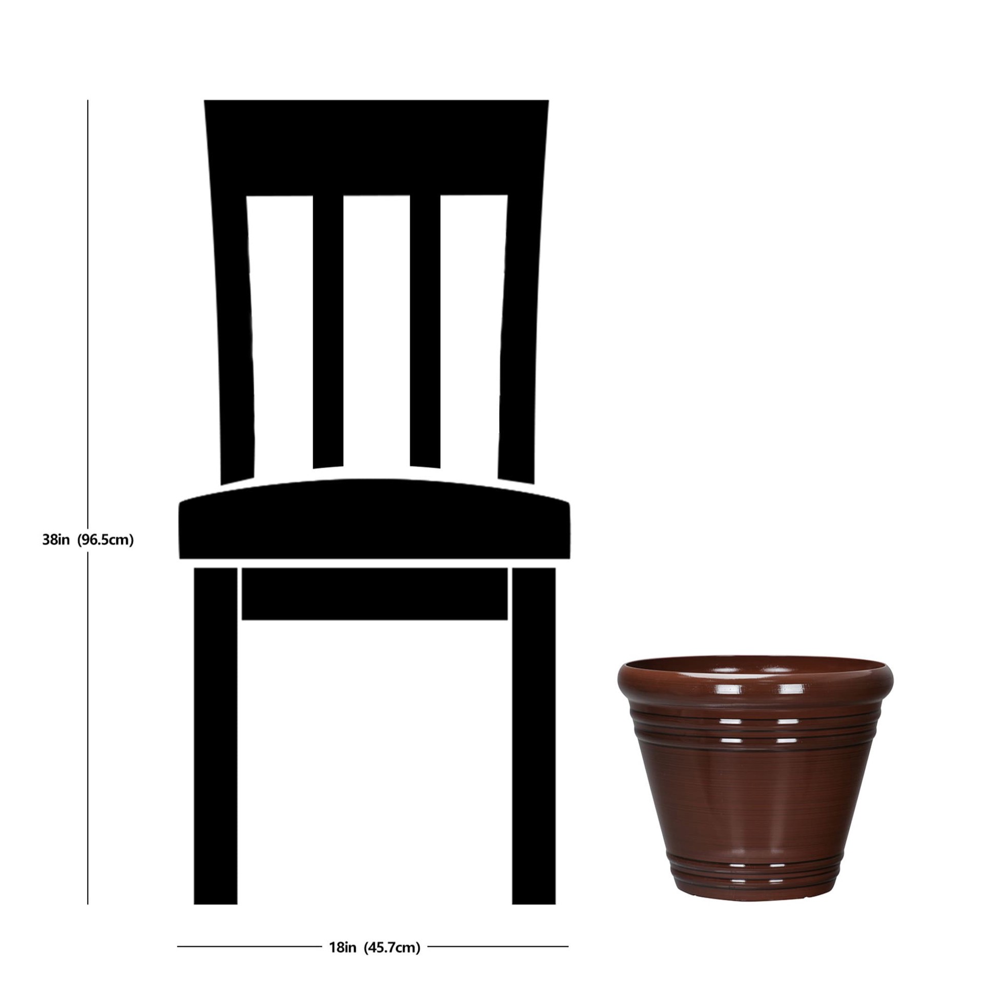 slide 6 of 6, Style Selections Round 13.46-in W x 11.65-in H x Brown Recycled plastic Contemporary/Modern Indoor/Outdoor Planter, 1 ct