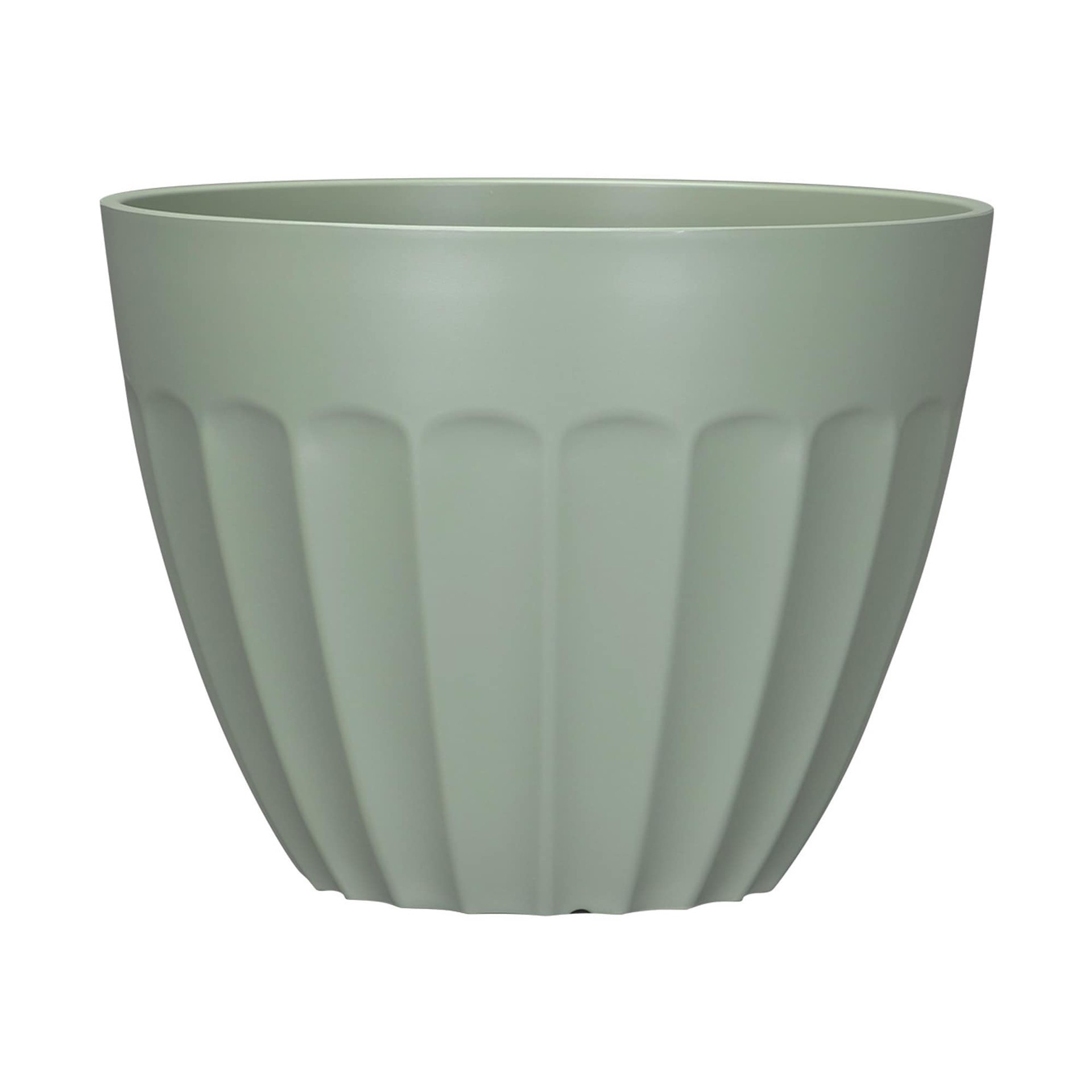 slide 1 of 6, allen + roth Round 4.8-in W x 4.8-in L Green Recycled plastic Indoor/Outdoor Planter, 1 ct