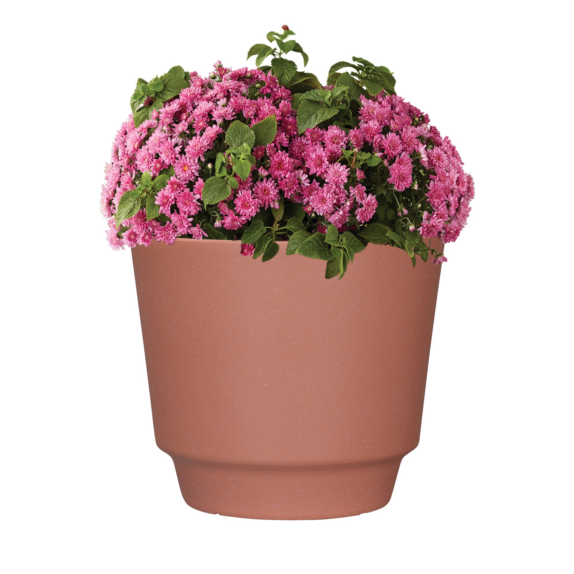 slide 3 of 6, allen + roth Round 11.46-in W x 11.46-in L Orange Recycled plastic Indoor/Outdoor Planter, 1 ct