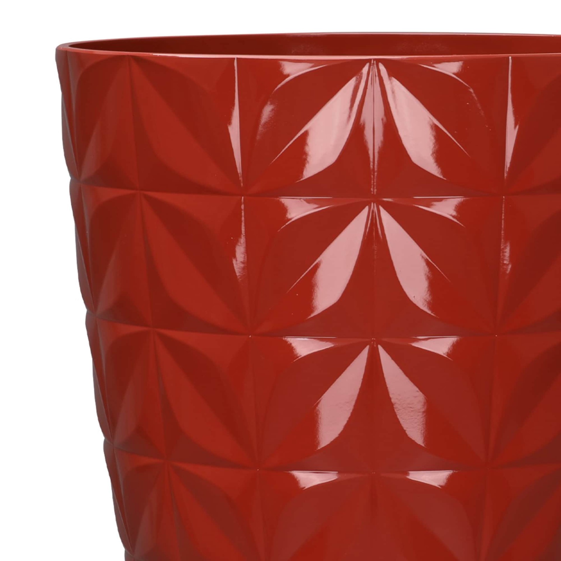 slide 5 of 6, allen + roth Round 15.16-in W x 15.16-in L Red Recycled plastic Indoor/Outdoor Planter, 1 ct