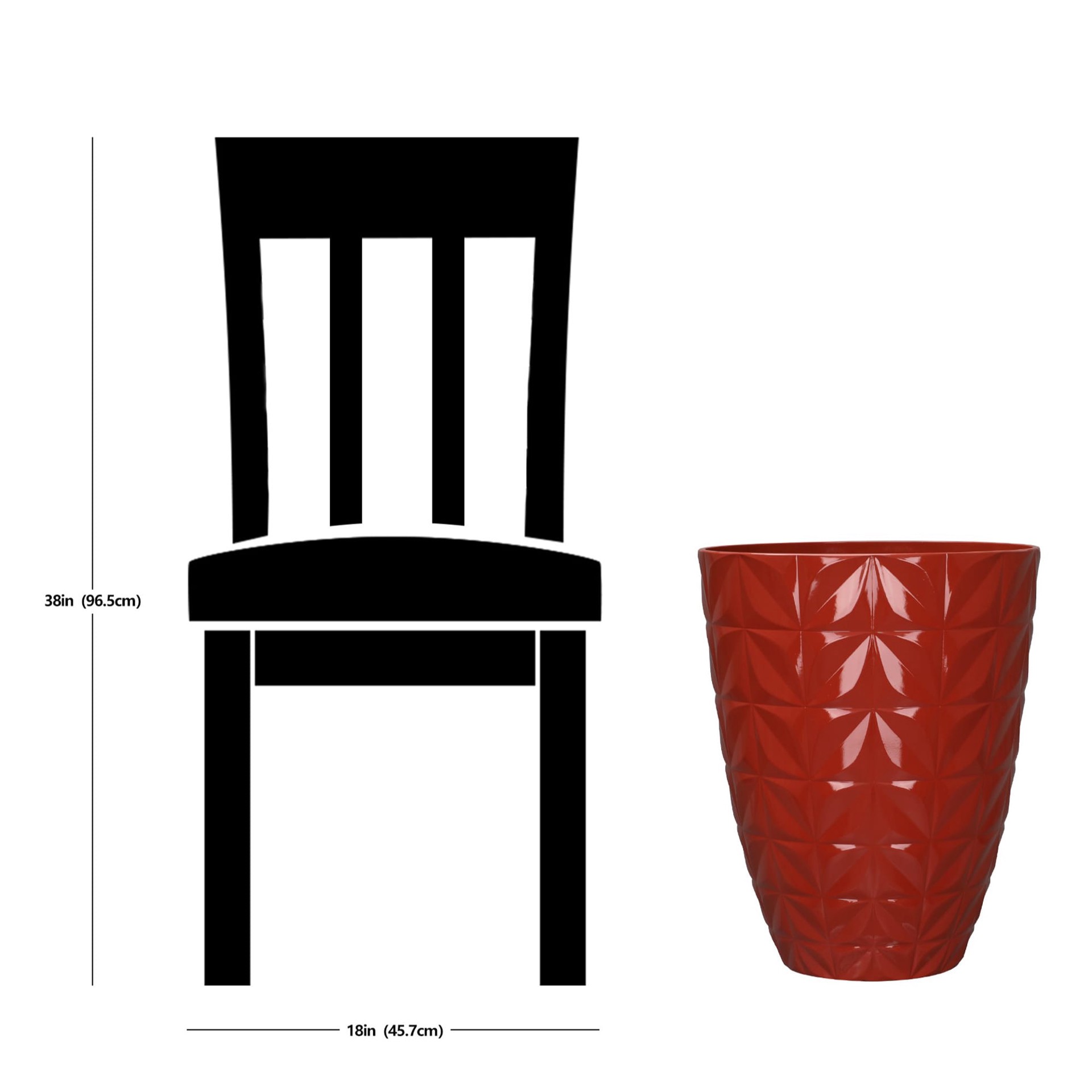 slide 6 of 6, allen + roth Round 15.16-in W x 15.16-in L Red Recycled plastic Indoor/Outdoor Planter, 1 ct