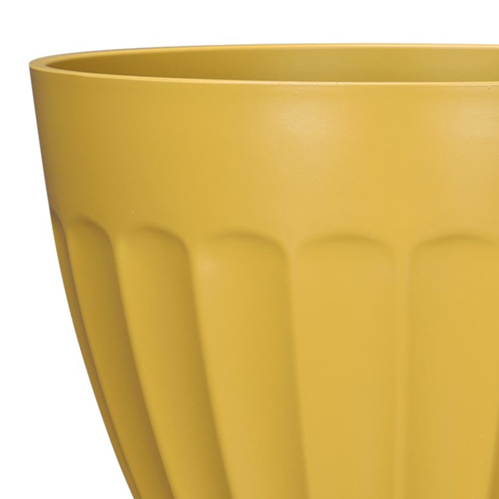 slide 5 of 6, allen + roth Round 11.26-in W x 11.26-in L Yellow Recycled plastic Indoor/Outdoor Planter, 1 ct