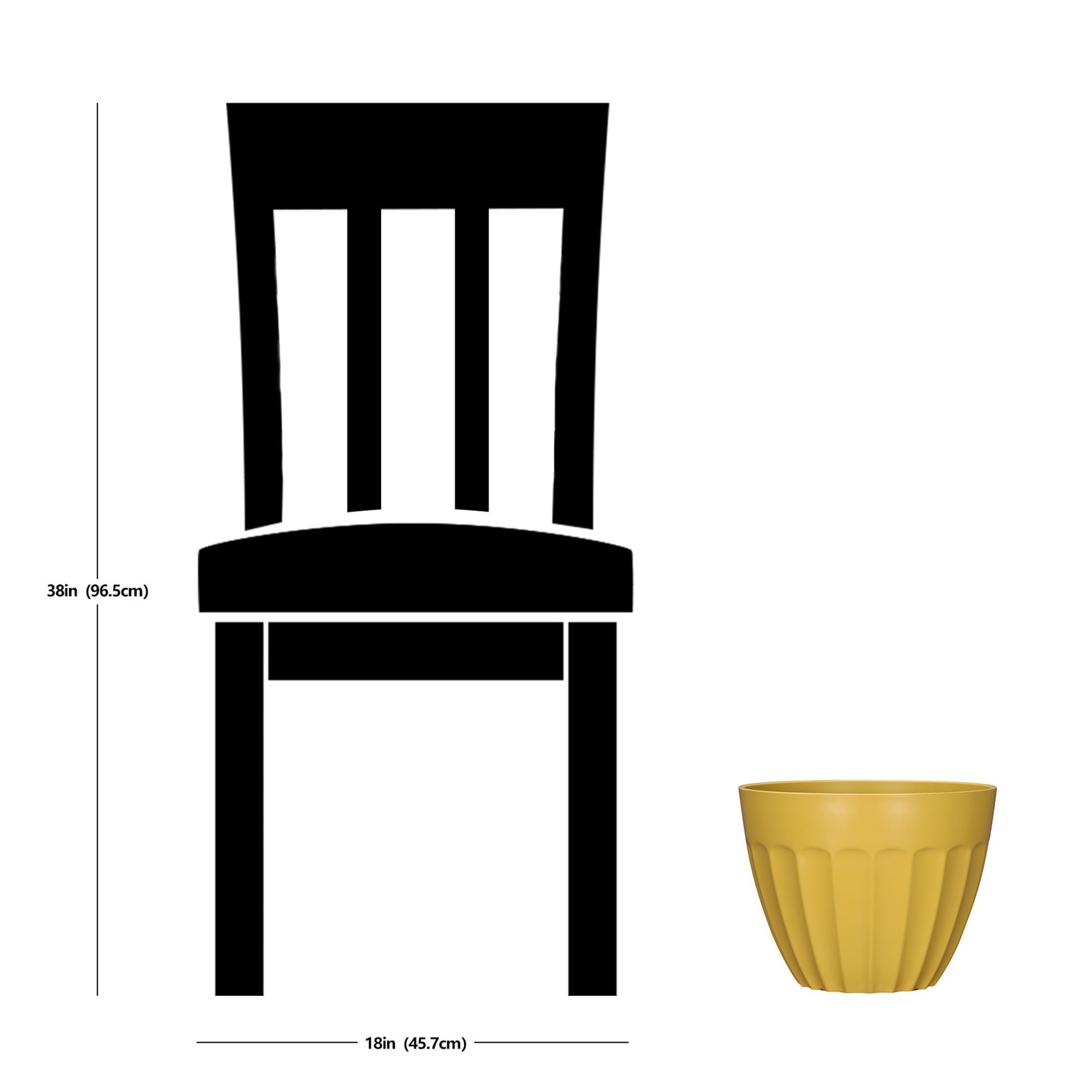 slide 6 of 6, allen + roth Round 11.26-in W x 11.26-in L Yellow Recycled plastic Indoor/Outdoor Planter, 1 ct