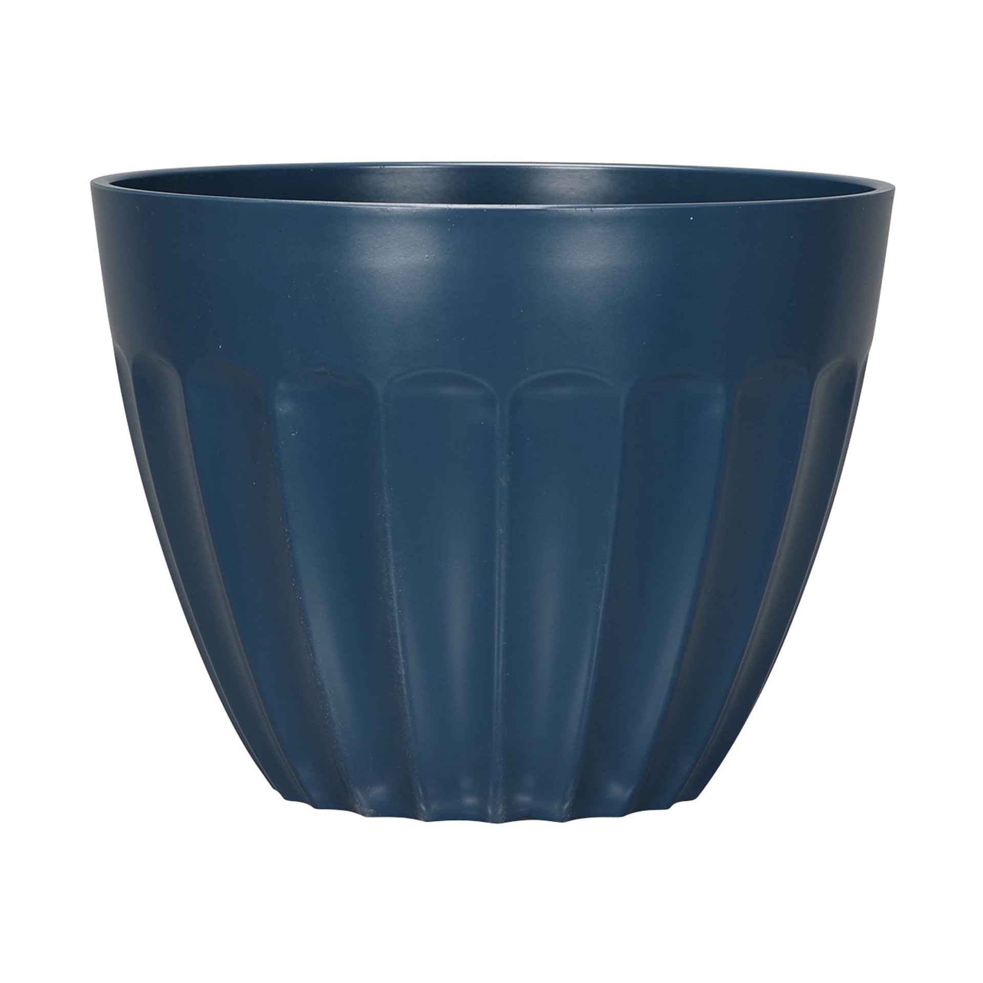 slide 1 of 6, allen + roth Round 11.26-in W x 11.26-in L Blue Recycled plastic Indoor/Outdoor Planter, 1 ct