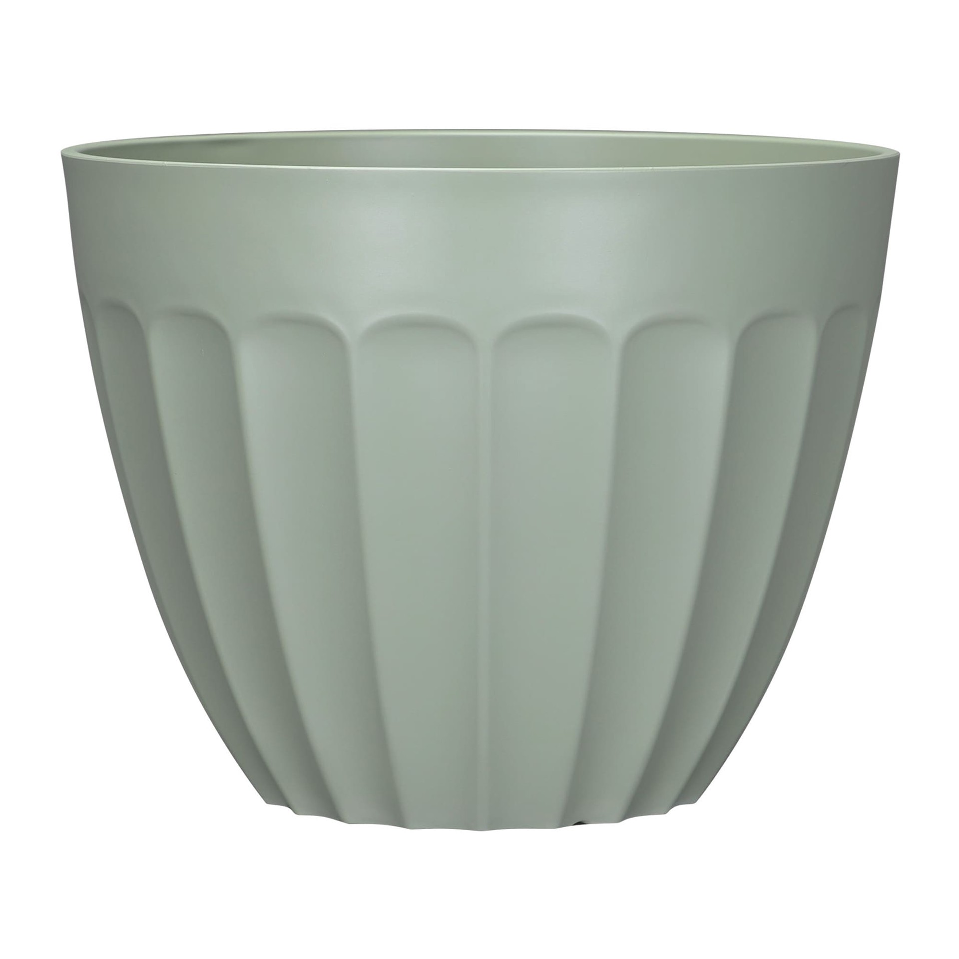 slide 1 of 6, allen + roth Round 15.16-in W x 15.16-in L Green Recycled plastic Indoor/Outdoor Planter, 1 ct